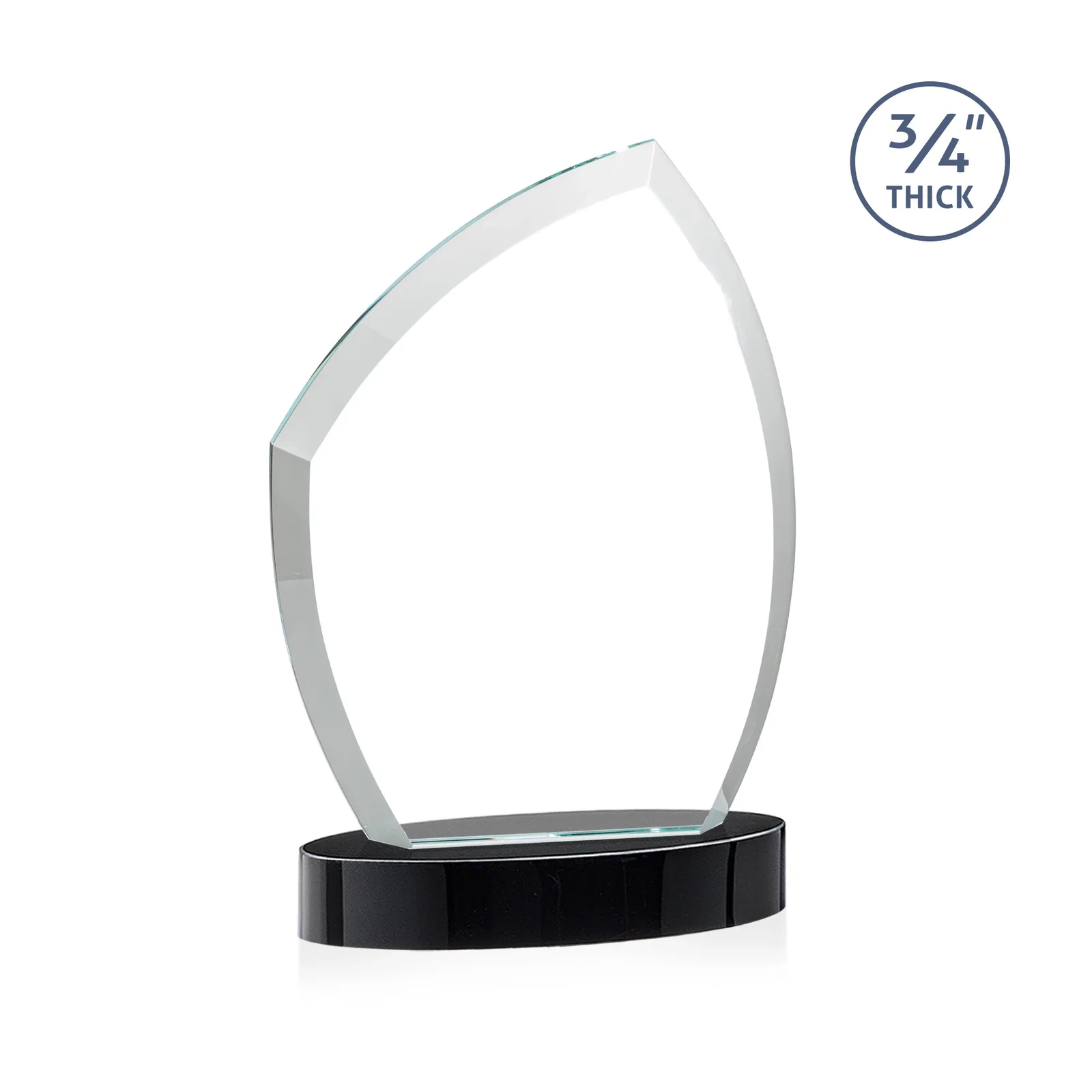Custom Starfire Crystal Award with a Thick Curved Beveled Frame, awards, with your logo for employee recognition