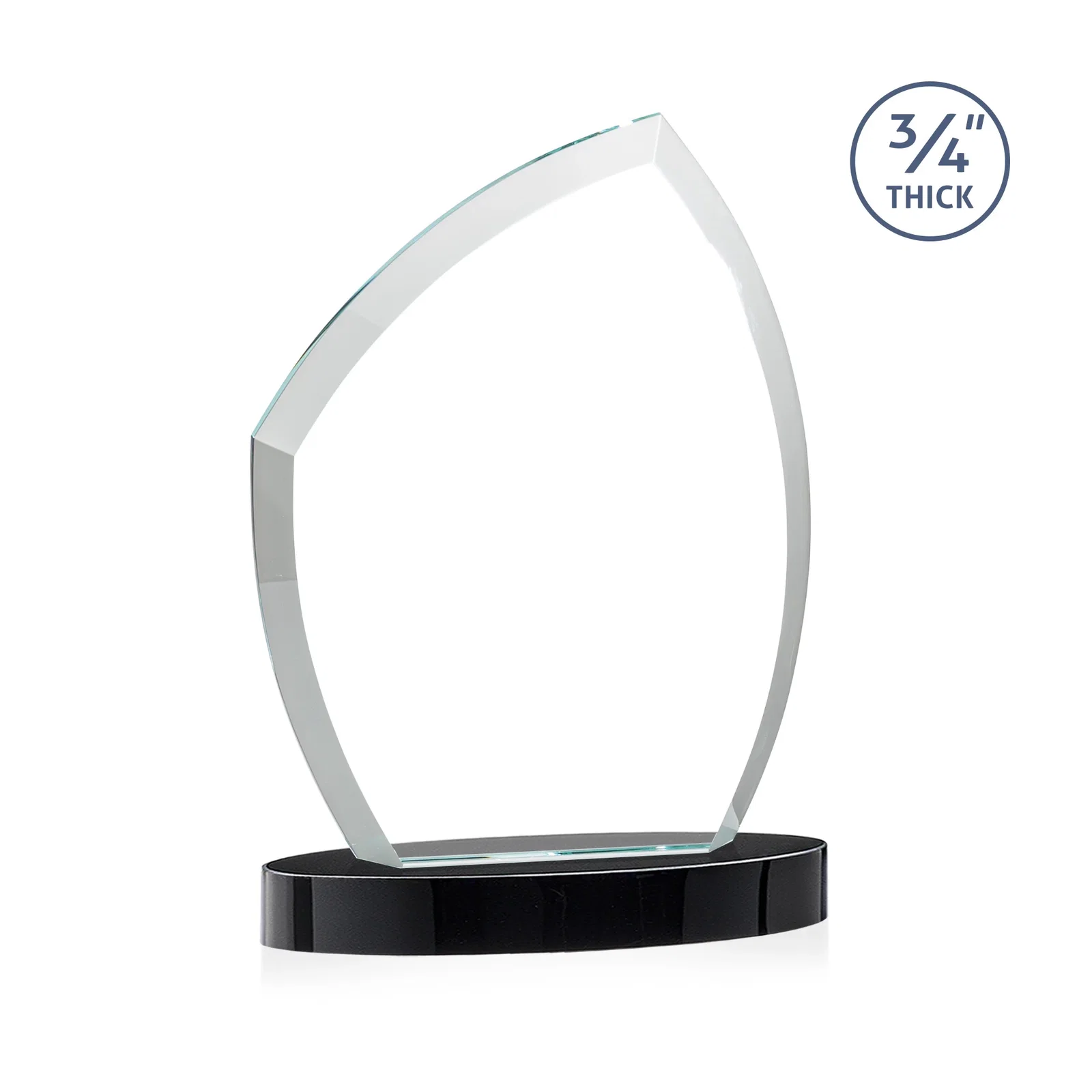 Custom Starfire Crystal Award with a Thick Curved Beveled Frame, awards, with your logo for service anniversary gifts