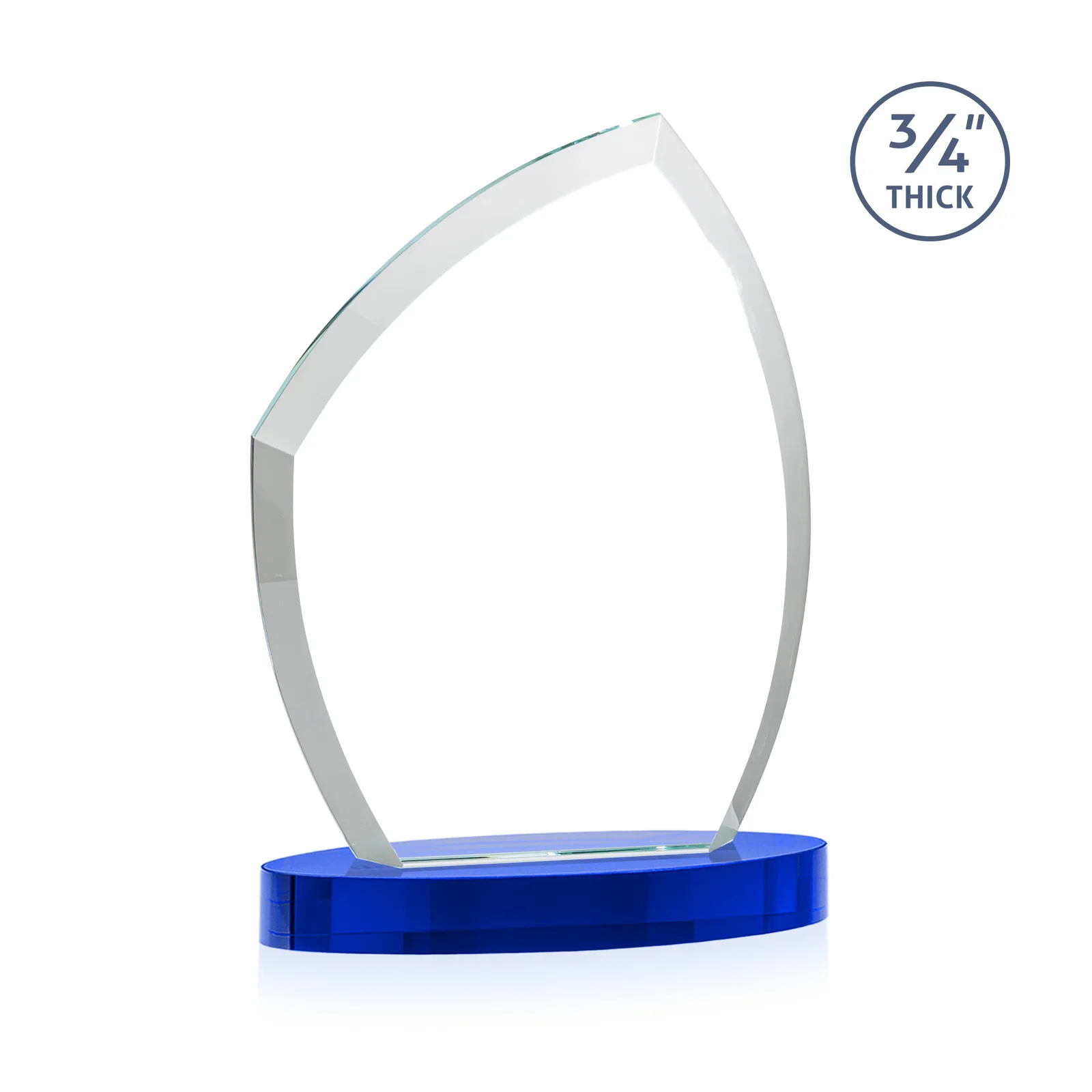 Custom Starfire Crystal Award with a Thick Curved Beveled Frame, awards, with your logo for team milestone celebrations