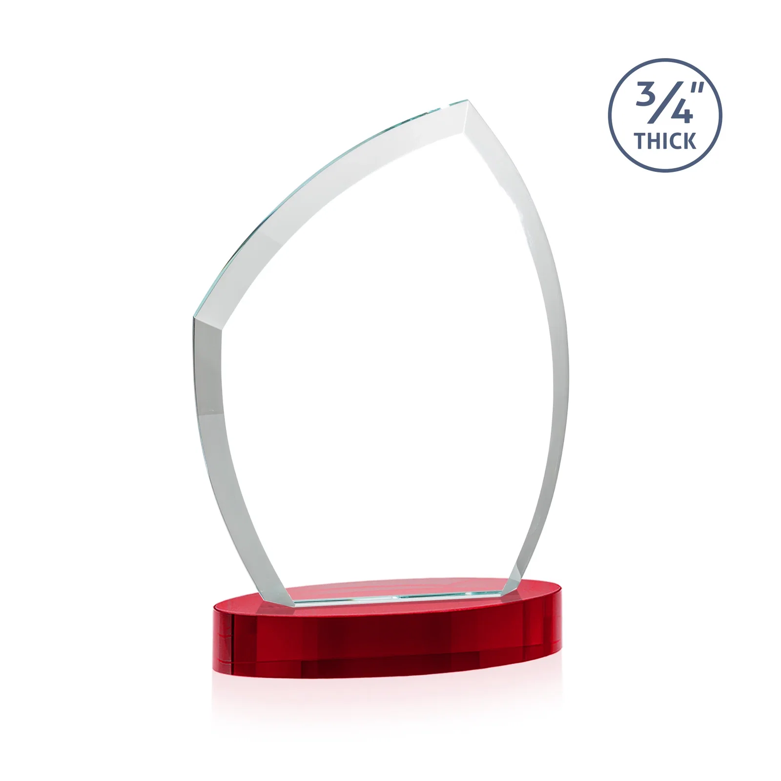 Custom Starfire Crystal Award with a Thick Curved Beveled Frame, awards, with your logo for donor appreciation