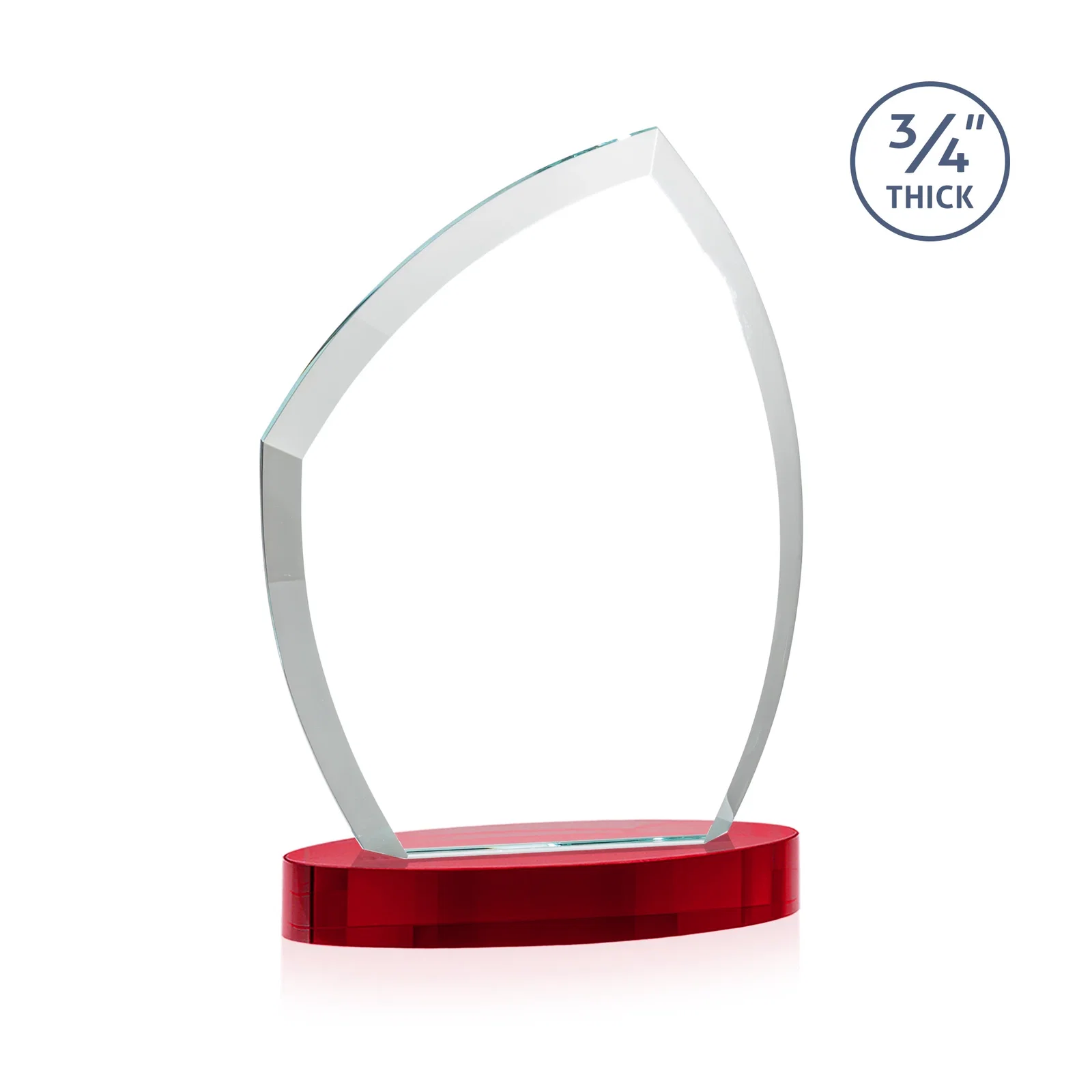 Custom Starfire Crystal Award with a Thick Curved Beveled Frame, awards, with your logo for graduation ceremonies