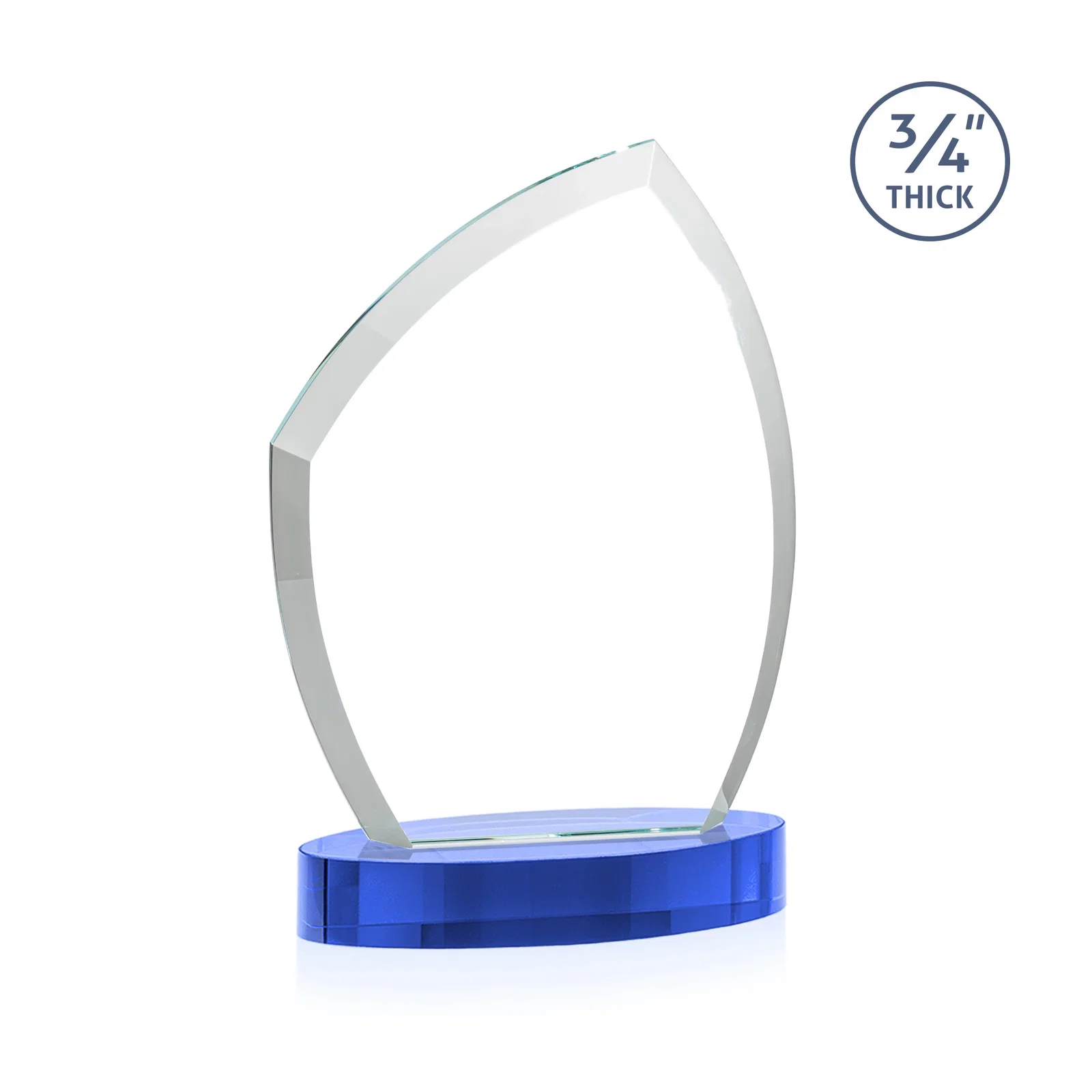 Custom Starfire Crystal Award with a Thick Curved Beveled Frame, awards, with your logo for volunteer appreciation