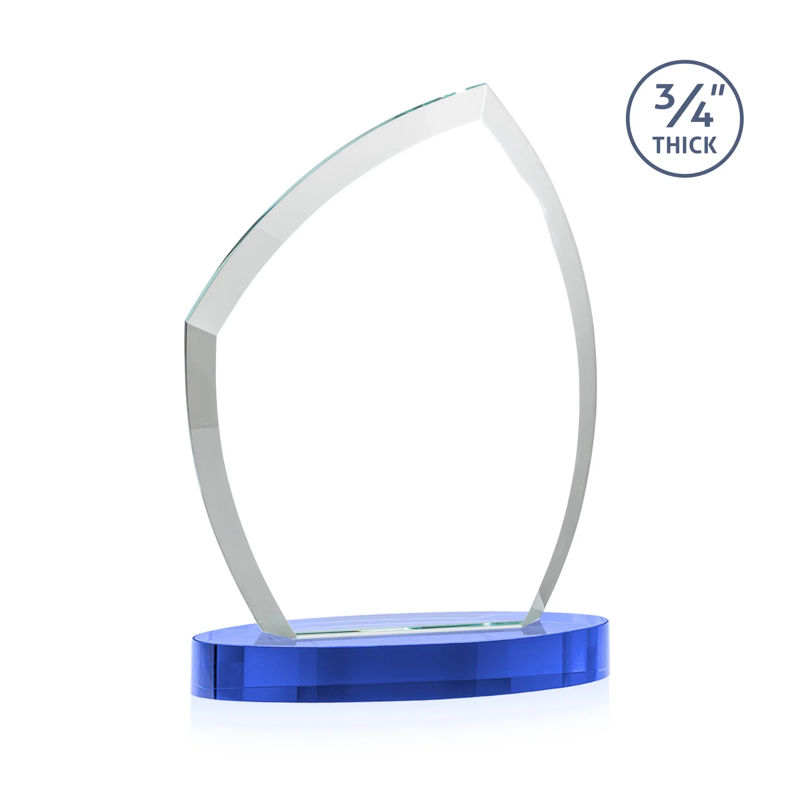 Custom Starfire Crystal Award with a Thick Curved Beveled Frame, awards, with your logo for company anniversary events