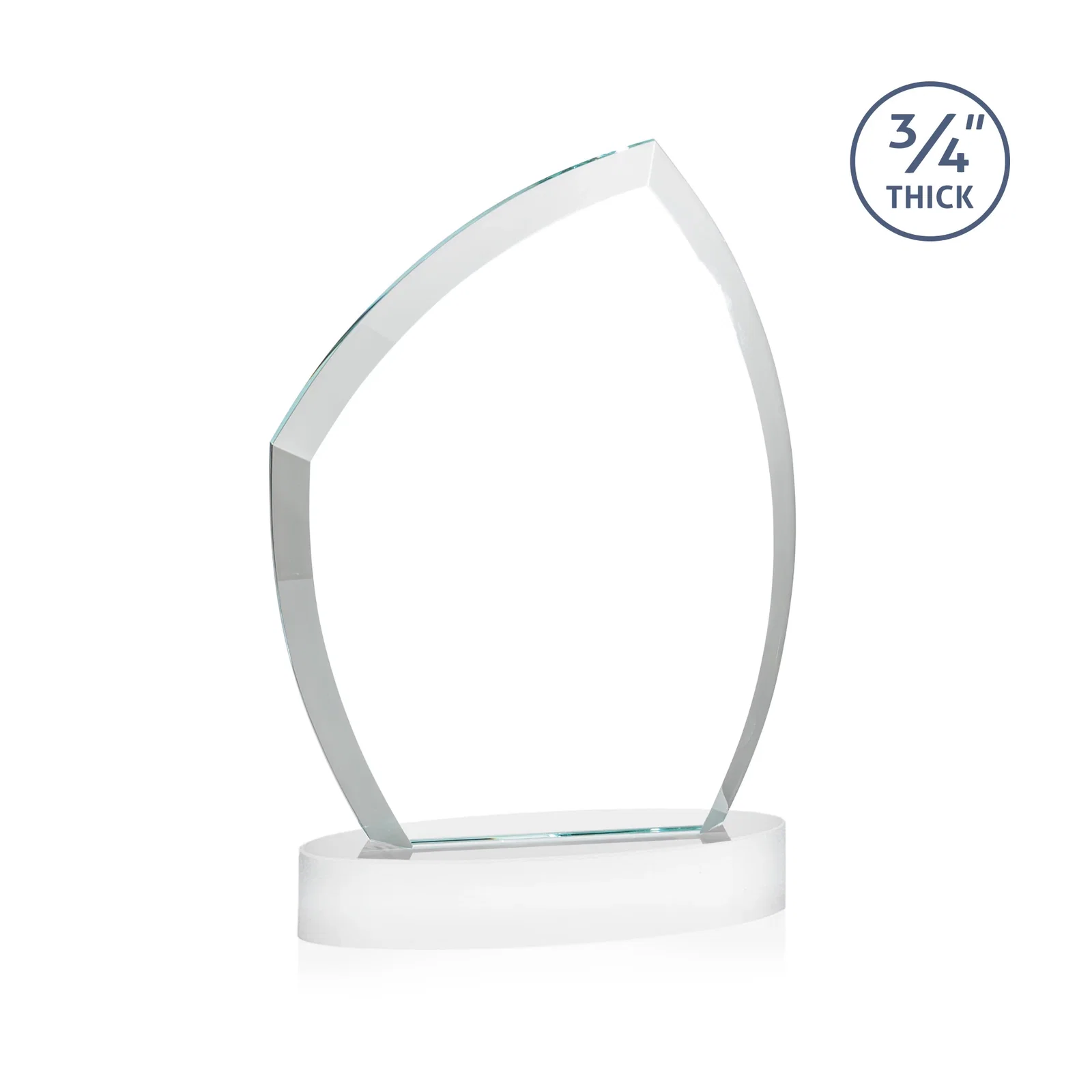 Personalized Starfire Crystal Award with a Thick Curved Beveled Frame, awards, with your logo for employee recognition