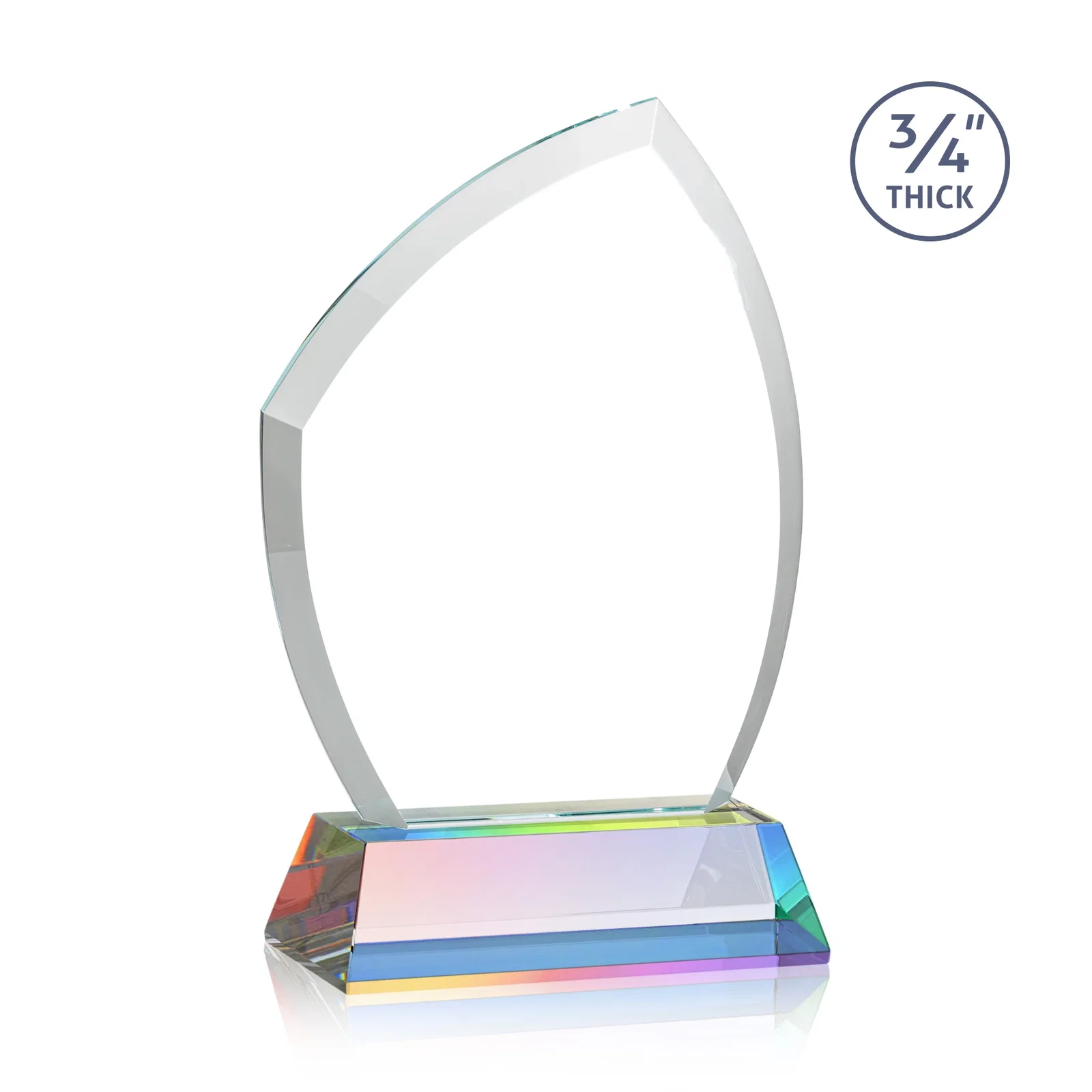 Personalized Starfire Crystal Peak Award on Tall Tapered Base, awards, with your logo for employee recognition