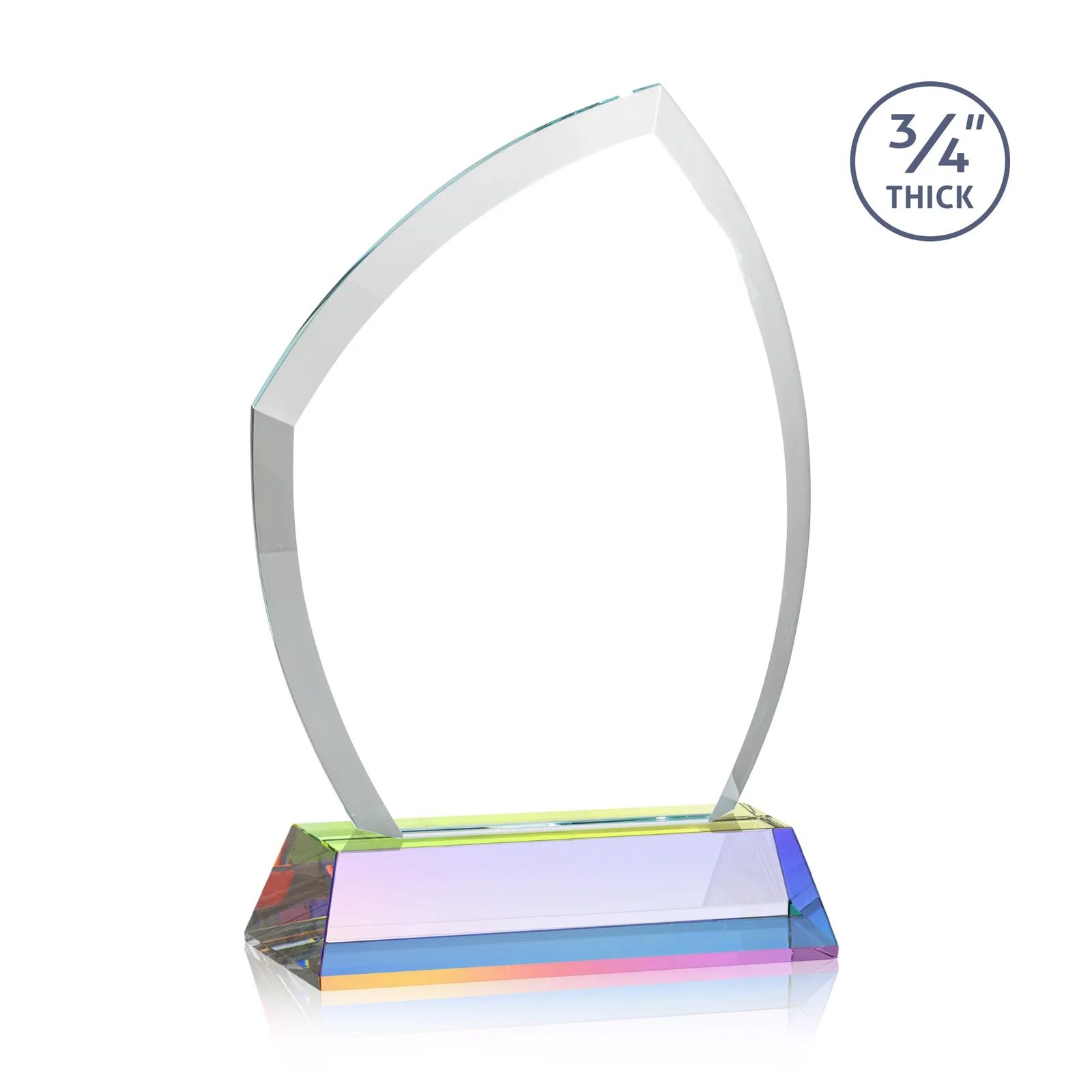 Personalized Starfire Crystal Peak Award on Tall Tapered Base, awards, with your logo for corporate award ceremonies