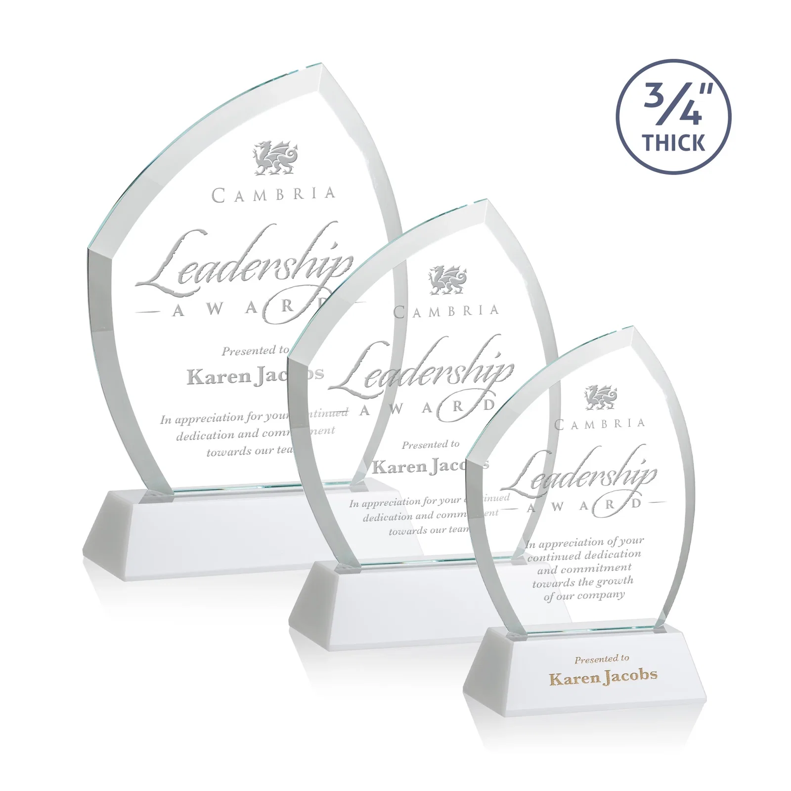 Promotional Starfire Crystal Peak Award on Tall Tapered Base, awards for sales achievement awards