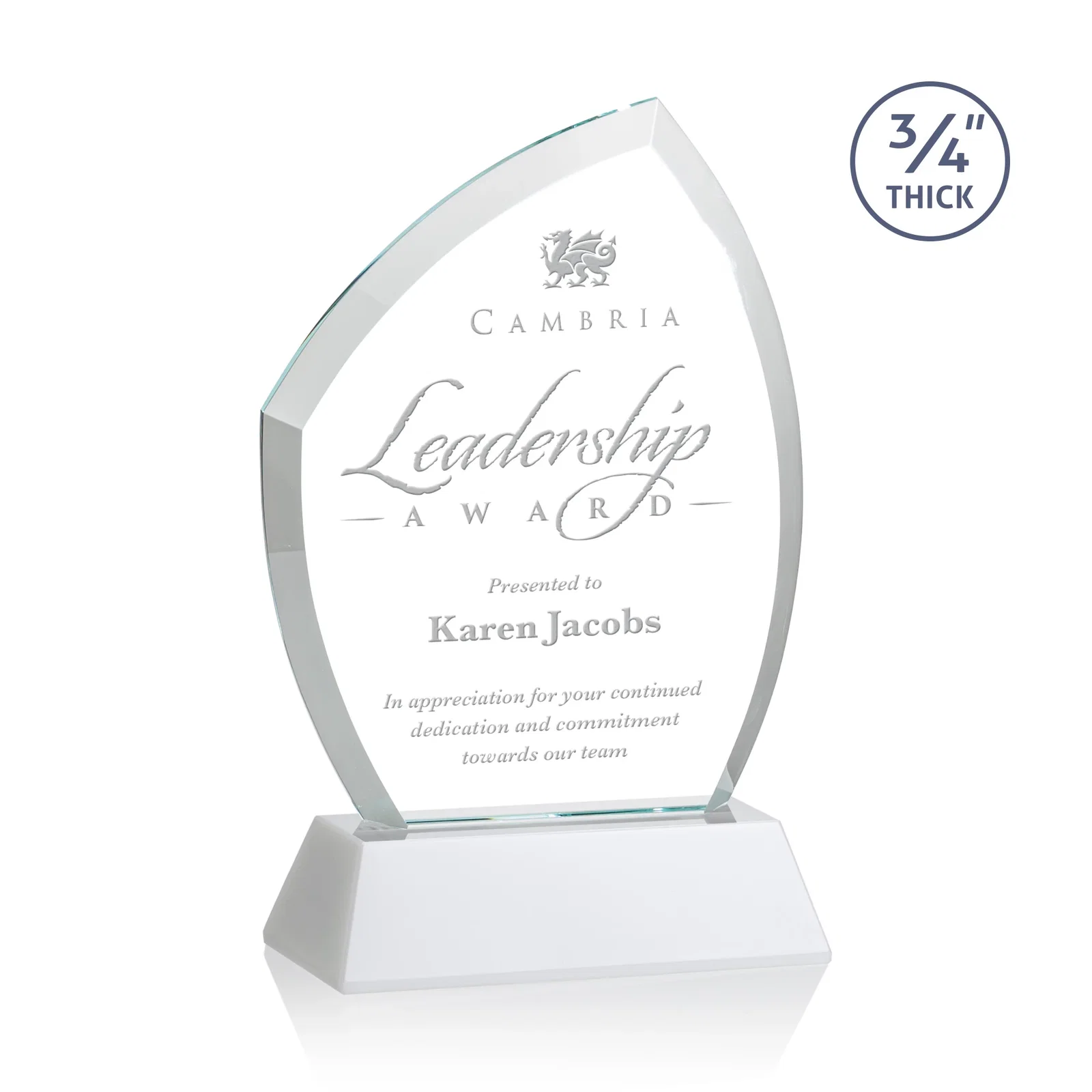 Promotional Starfire Crystal Peak Award on Tall Tapered Base, awards for team milestone celebrations