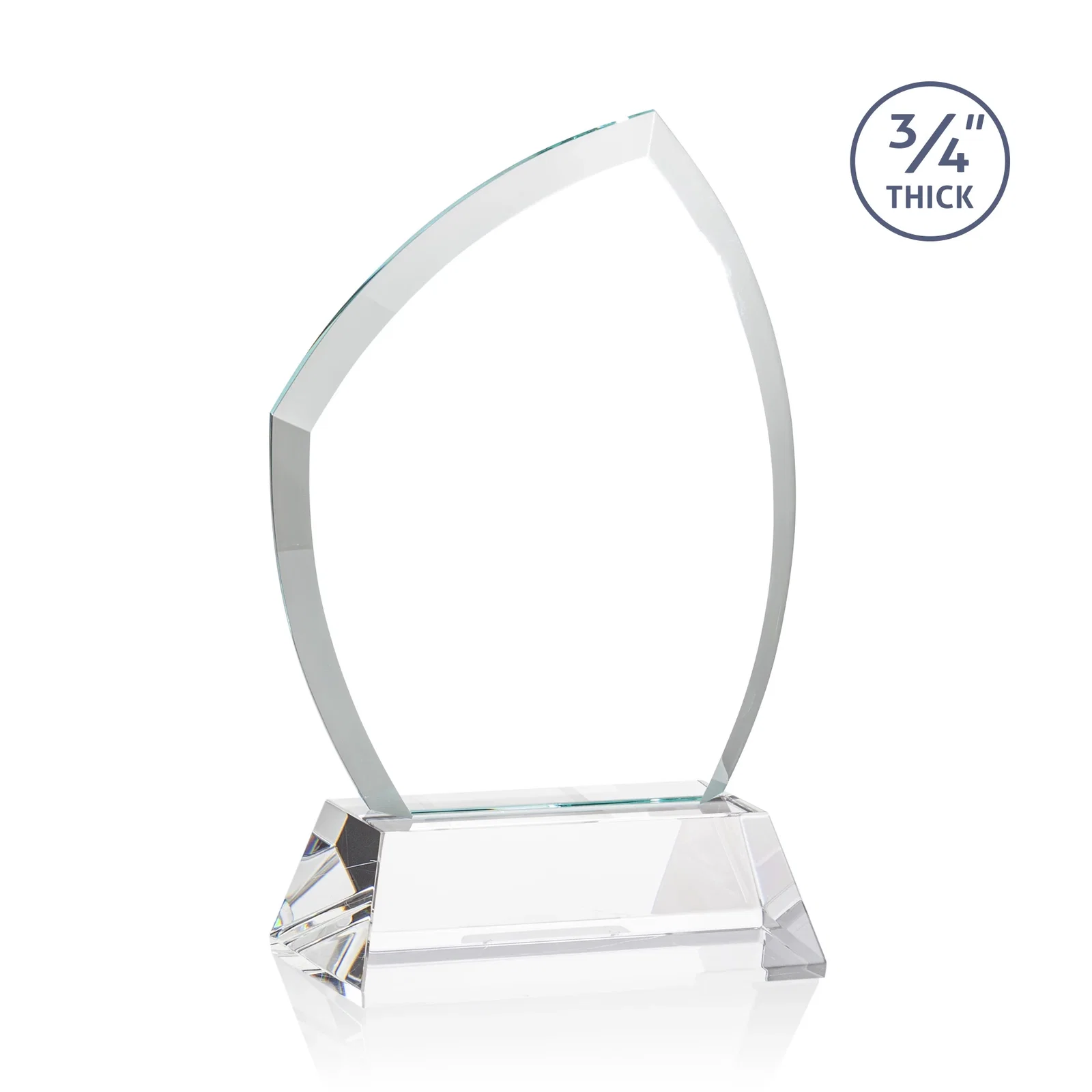 Customized Starfire Crystal Peak Award on Tall Tapered Base, awards for company anniversary events