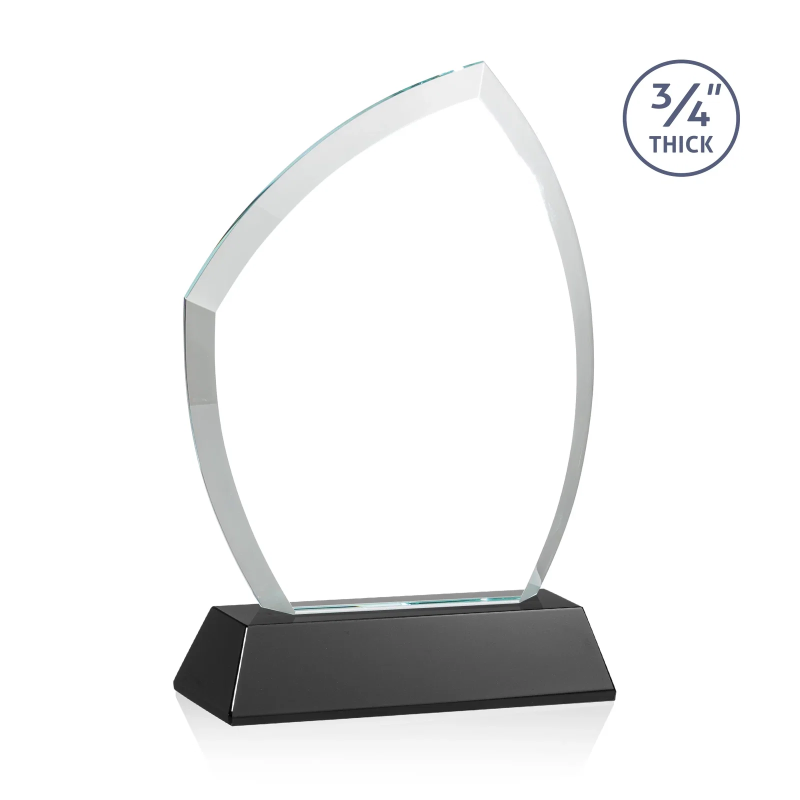 Custom engraved Starfire Crystal Peak Award on Tall Tapered Base, awards for dealer and partner awards
