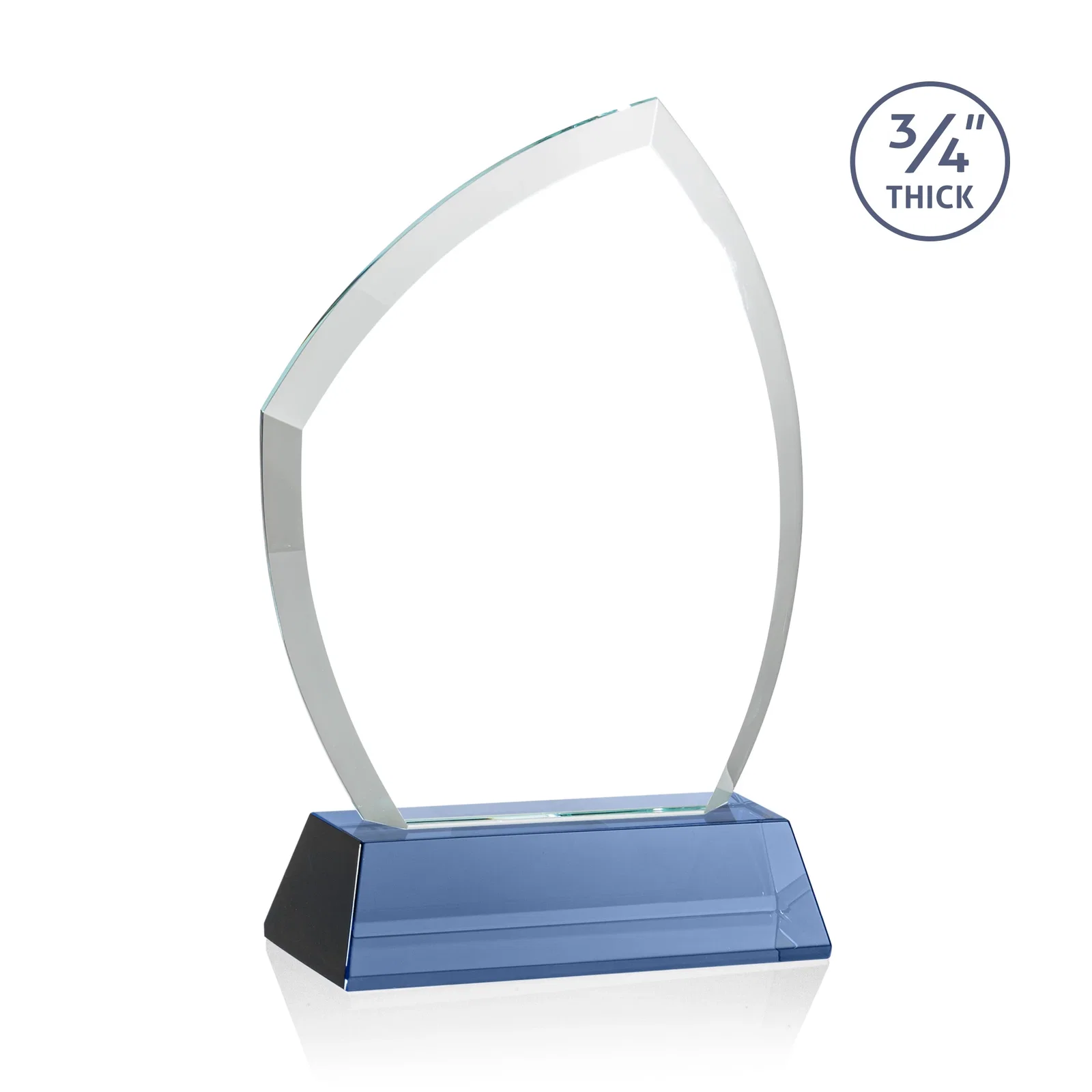 Custom Starfire Crystal Peak Award on Tall Tapered Base, awards, with your logo for employee recognition