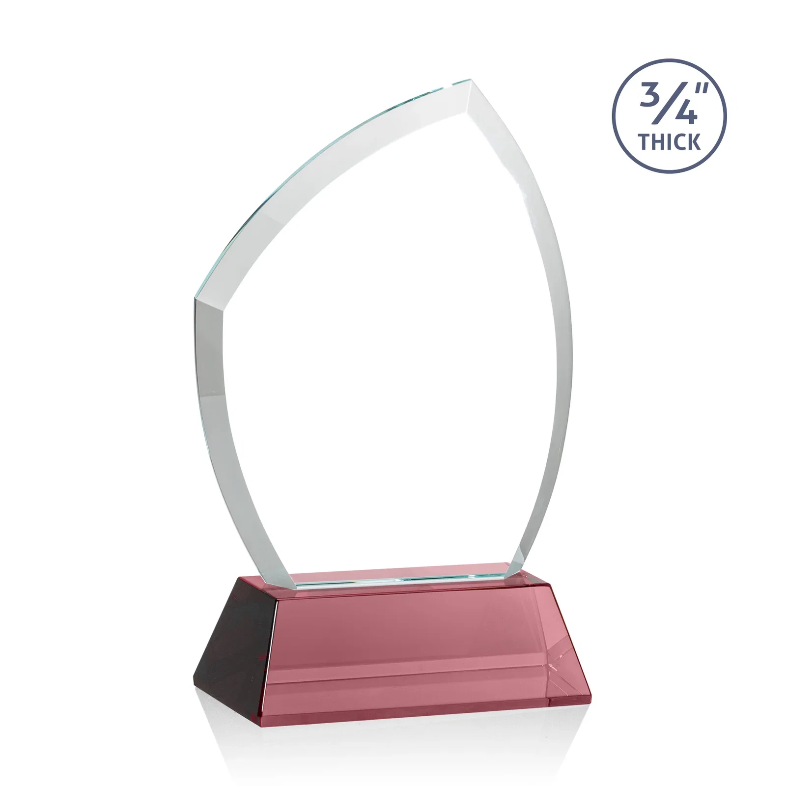 Custom Starfire Crystal Peak Award on Tall Tapered Base, awards, with your logo for service anniversary gifts