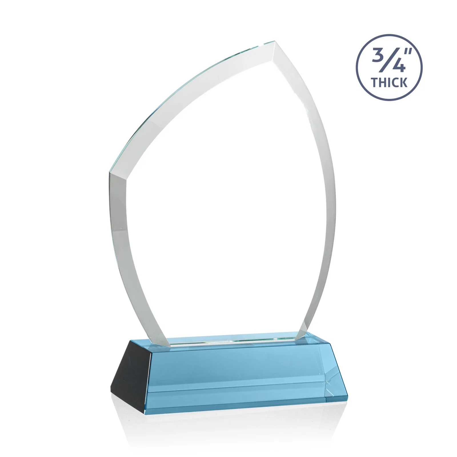 Custom Starfire Crystal Peak Award on Tall Tapered Base, awards, with your logo for donor appreciation