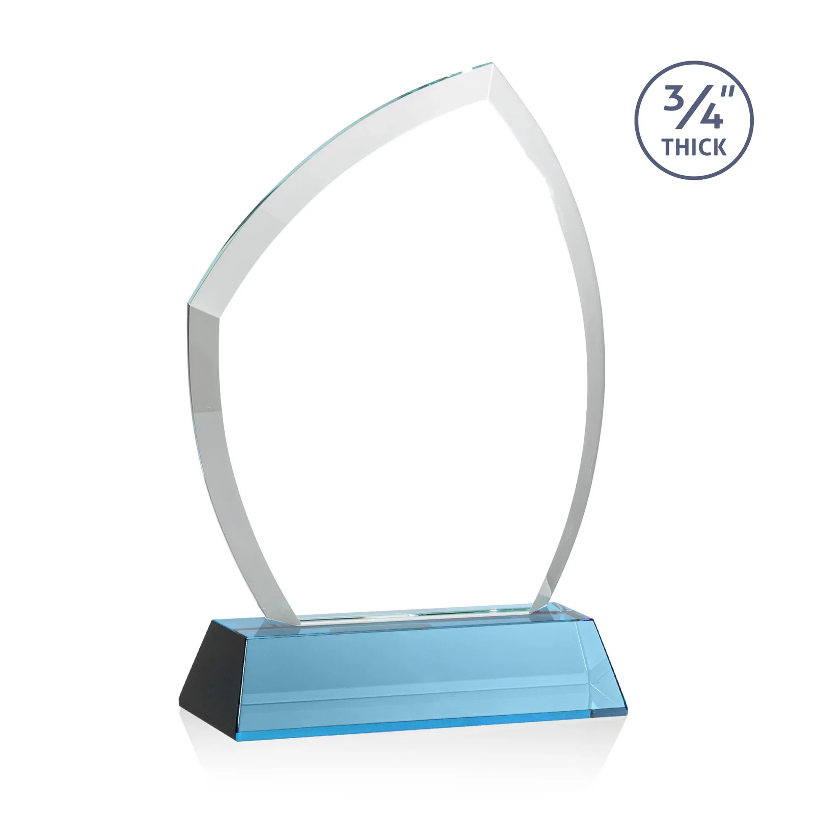 Custom Starfire Crystal Peak Award on Tall Tapered Base, awards, with your logo for graduation ceremonies