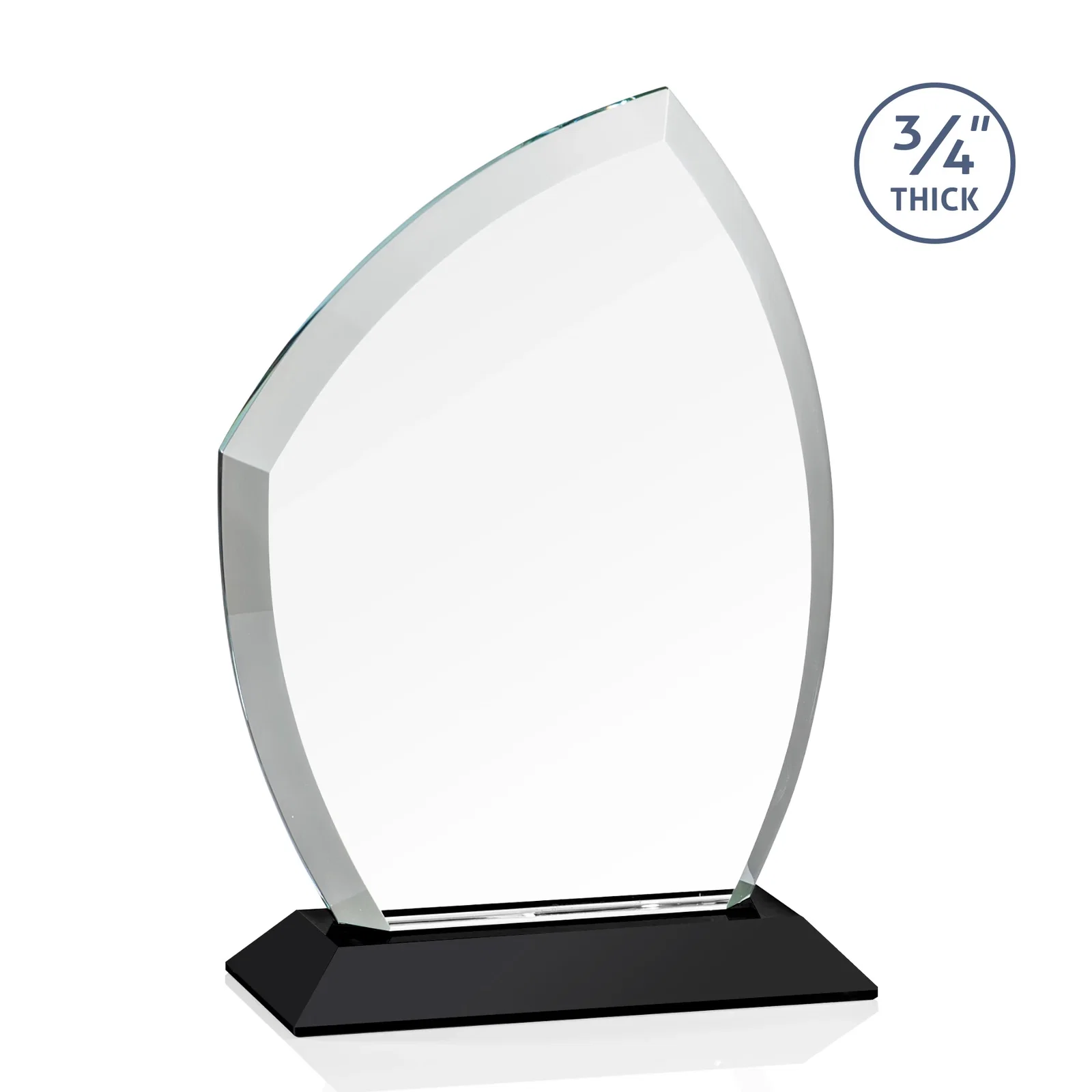 Personalized Starfire Crystal Peak Award on Eight-Color Mitered Base, with your logo for sales achievement awards