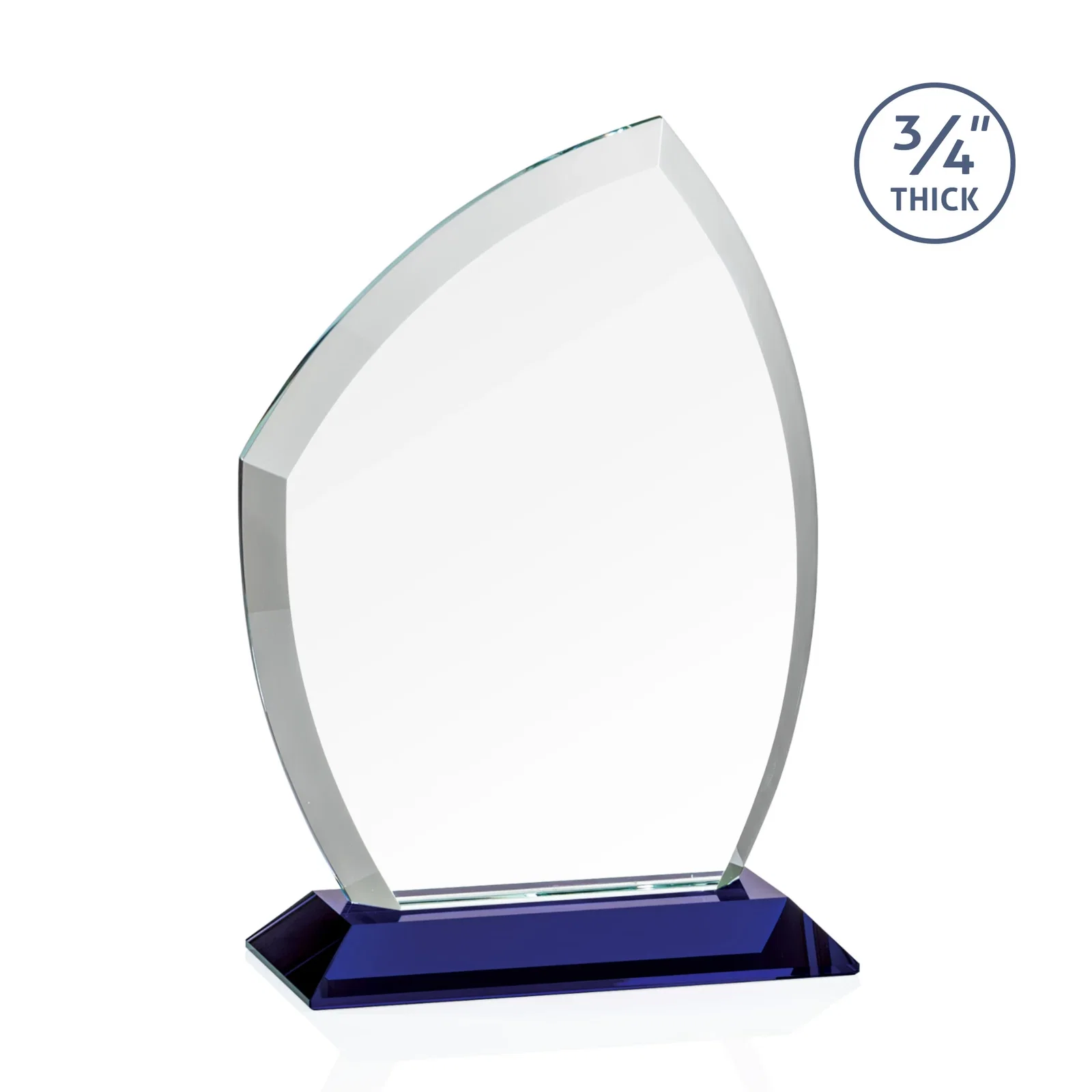 Personalized Starfire Crystal Peak Award on Eight-Color Mitered Base, with your logo for retirement presentations