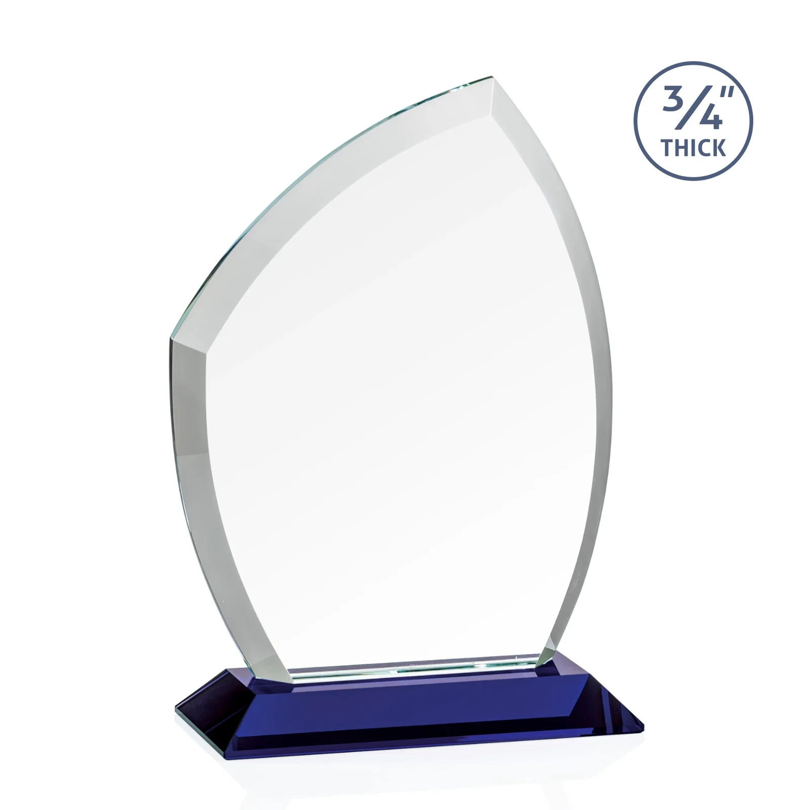 Personalized Starfire Crystal Peak Award on Eight-Color Mitered Base, with your logo for team milestone celebrations