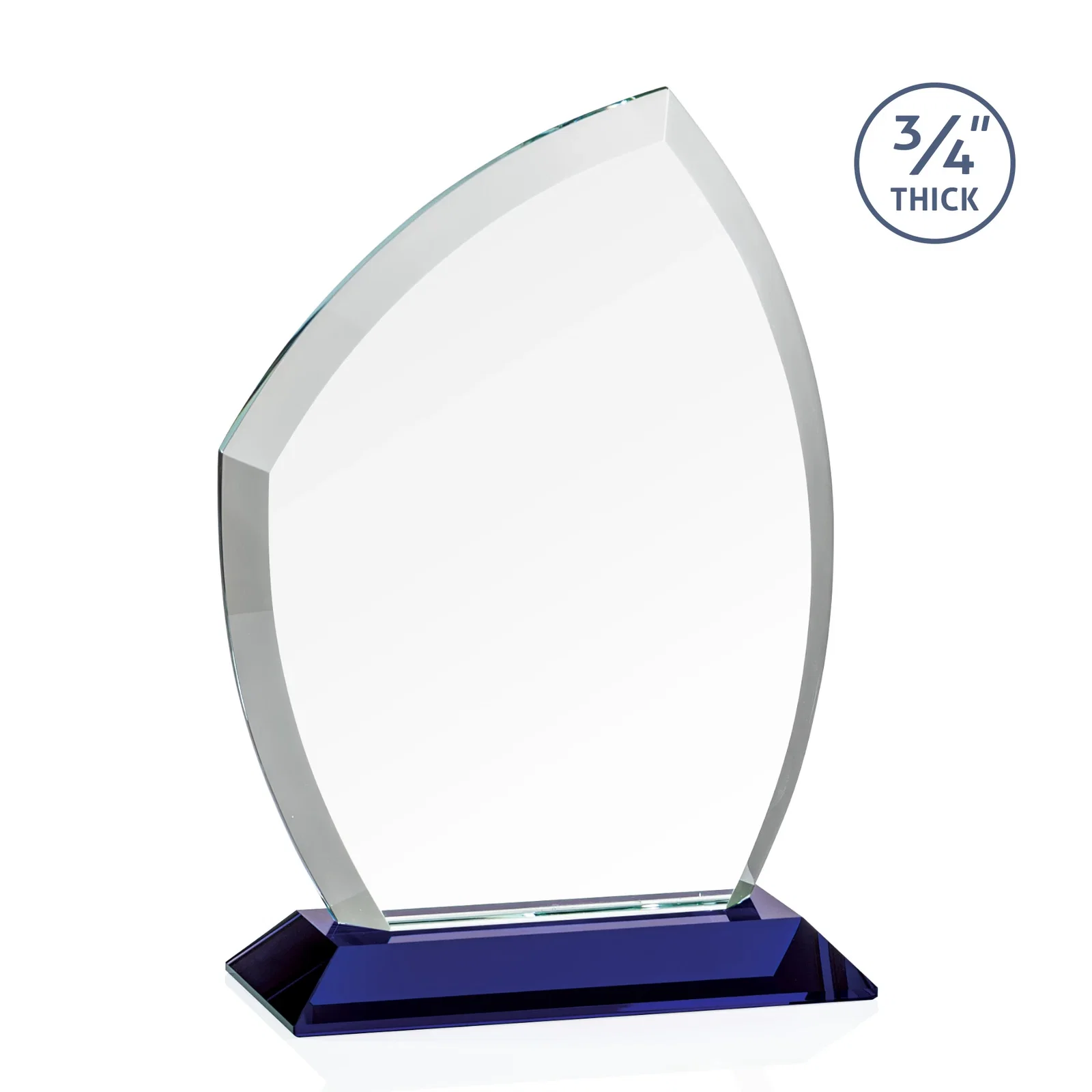 Personalized Starfire Crystal Peak Award on Eight-Color Mitered Base, with your logo for donor appreciation
