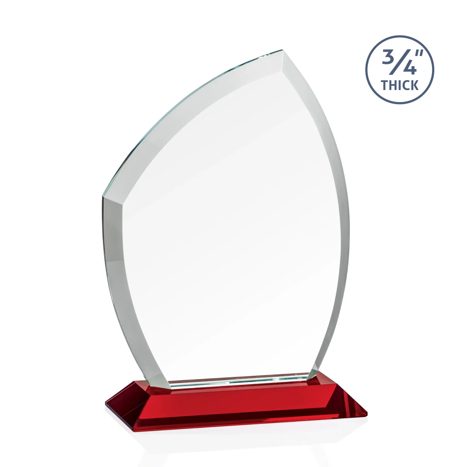Personalized Starfire Crystal Peak Award on Eight-Color Mitered Base, with your logo for graduation ceremonies