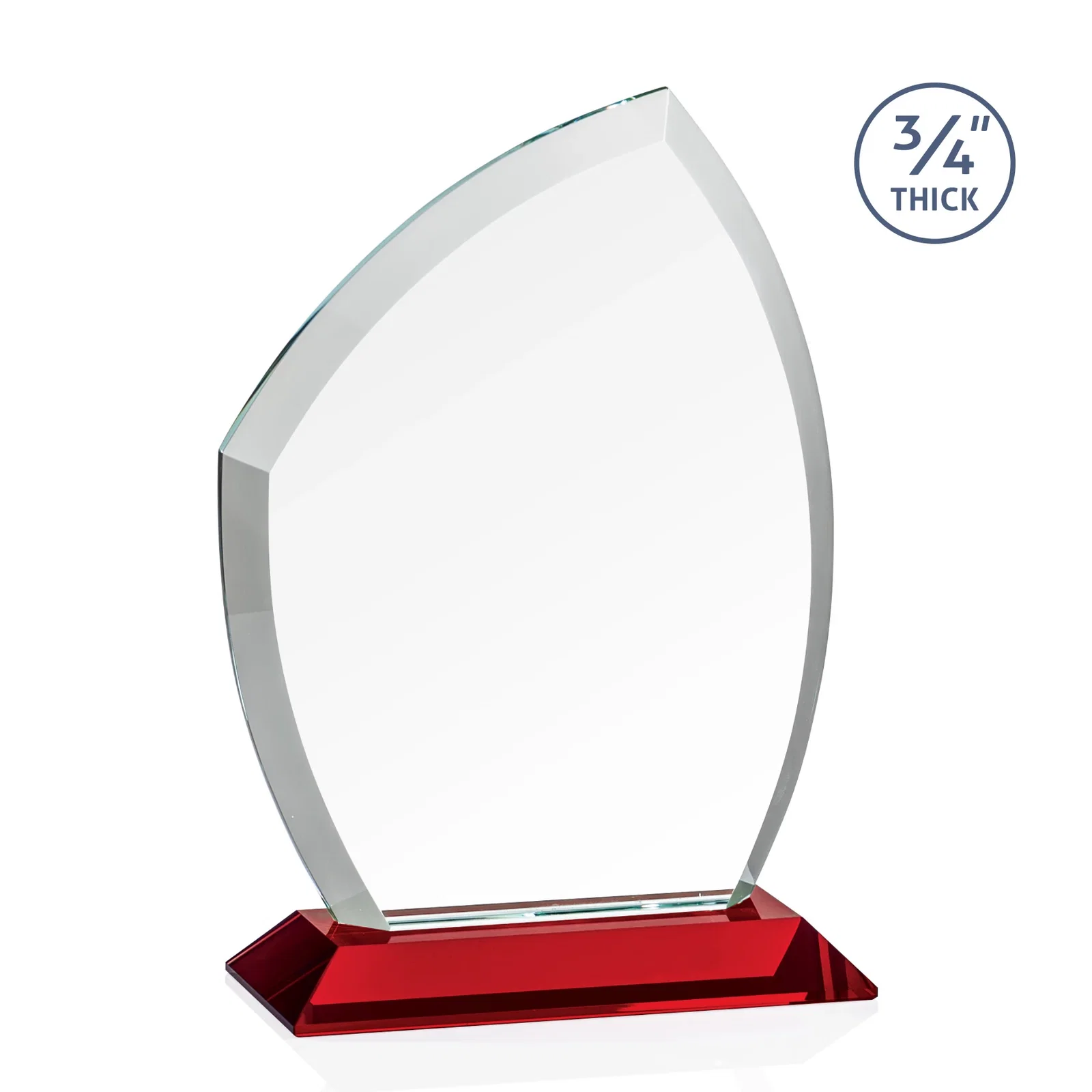 Personalized Starfire Crystal Peak Award on Eight-Color Mitered Base, with your logo for volunteer appreciation