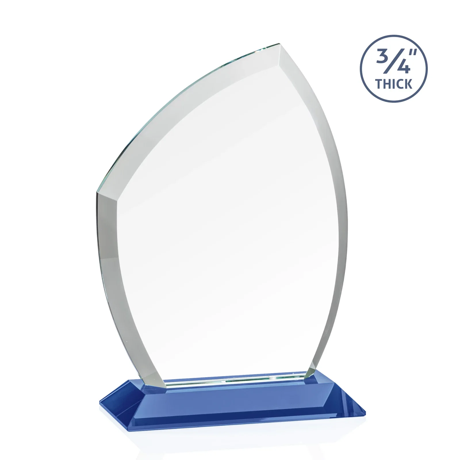 Personalized Starfire Crystal Peak Award on Eight-Color Mitered Base, with your logo for company anniversary events