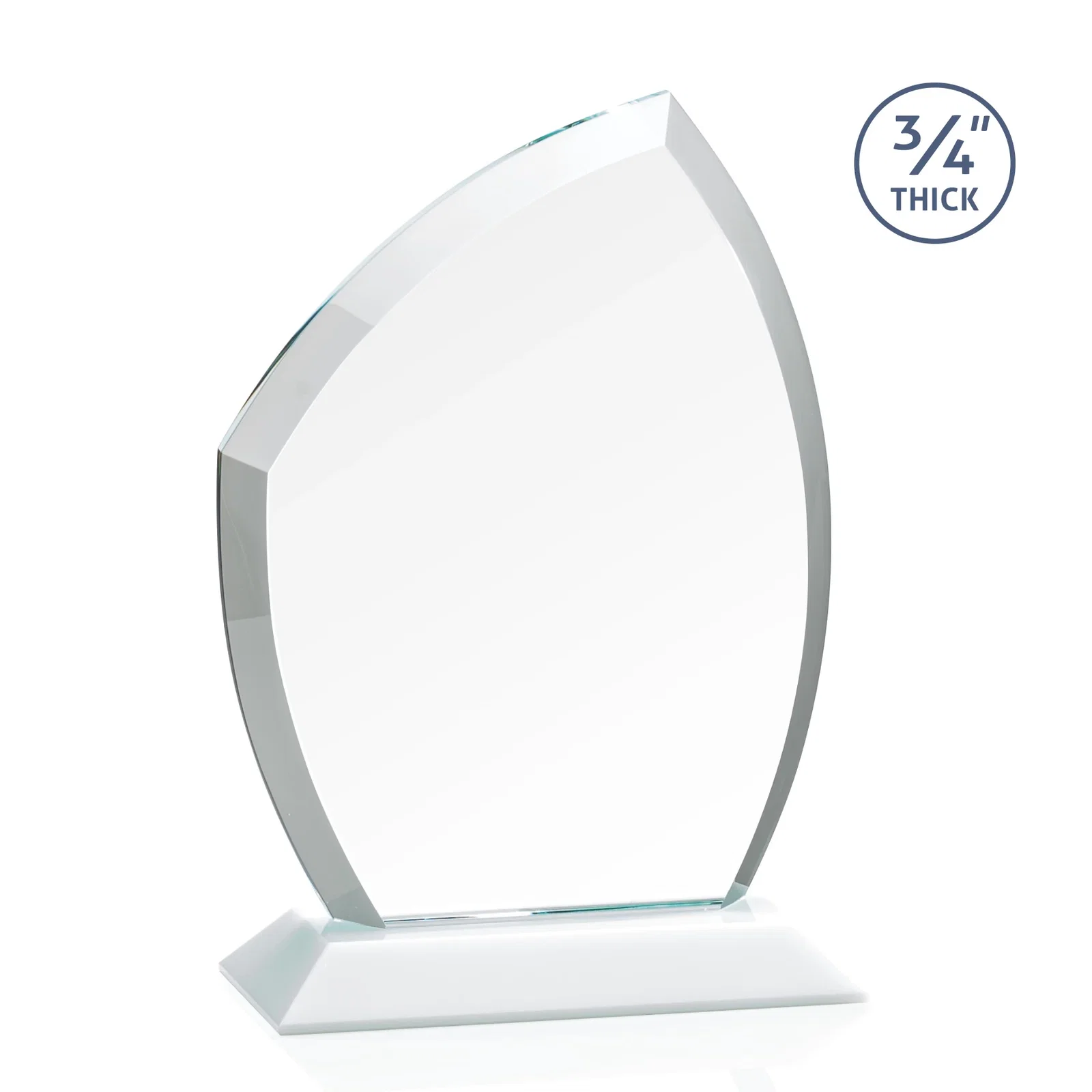 Promotional Starfire Crystal Peak Award on Eight-Color Mitered Base, with your logo for sales achievement awards