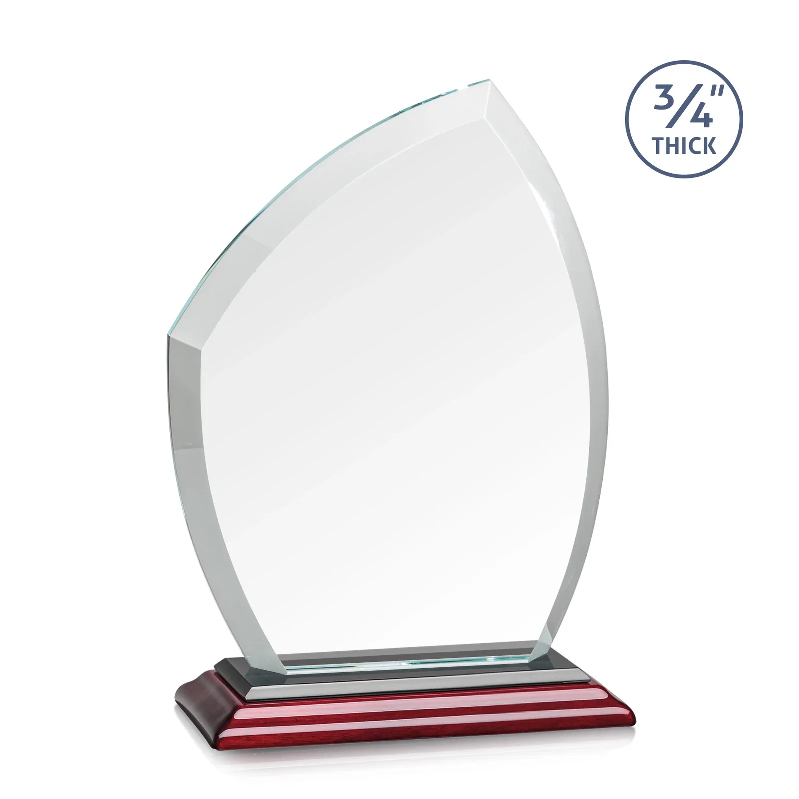Promotional Starfire Crystal Peak Award on Eight-Color Mitered Base, with your logo for team milestone celebrations