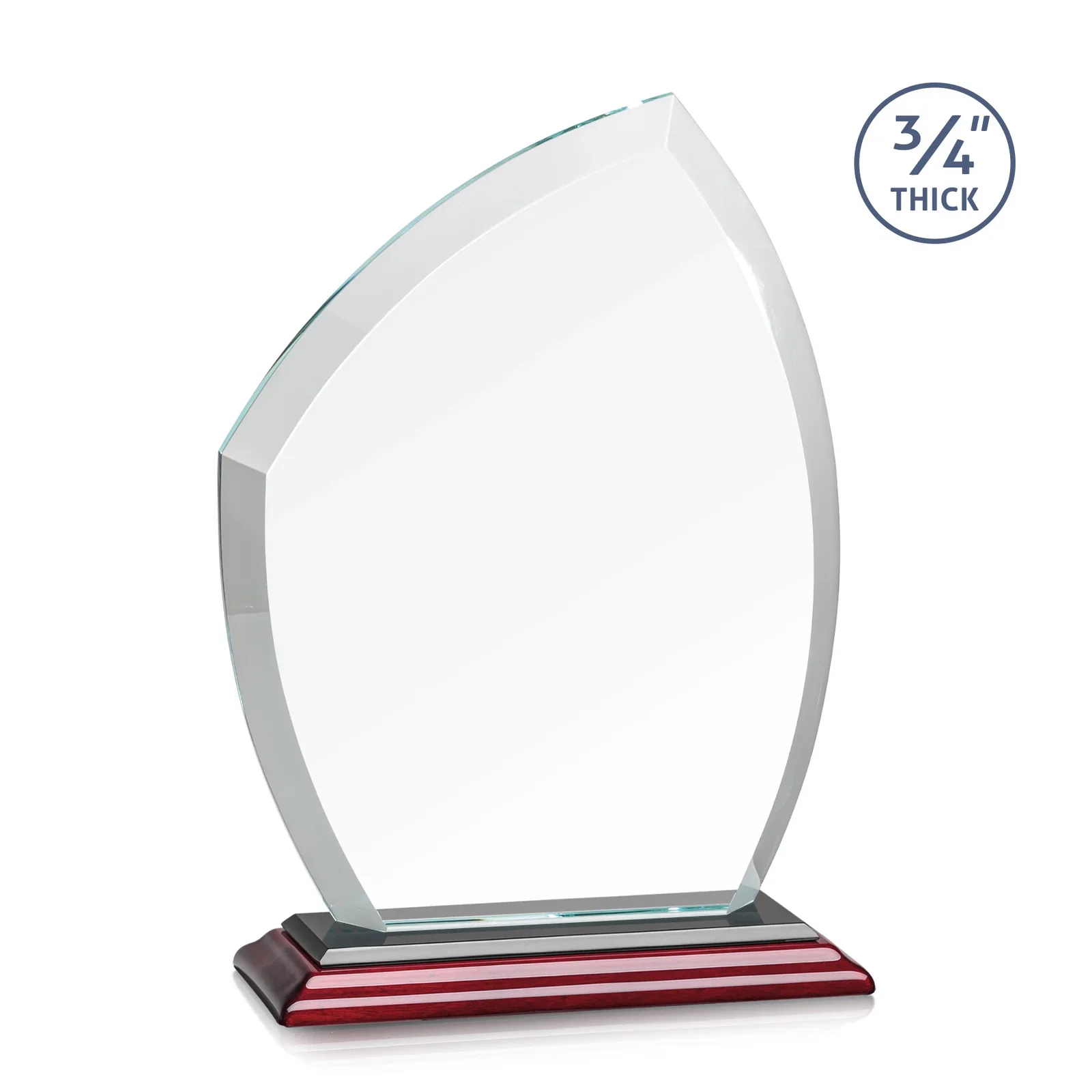 Promotional Starfire Crystal Peak Award on Eight-Color Mitered Base, with your logo for donor appreciation