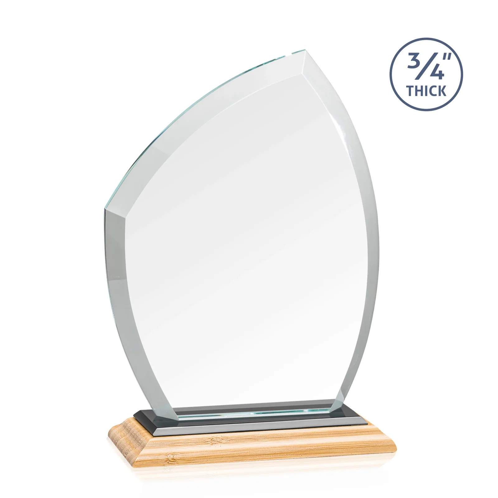 Promotional Starfire Crystal Peak Award on Eight-Color Mitered Base, with your logo for safety achievement programs