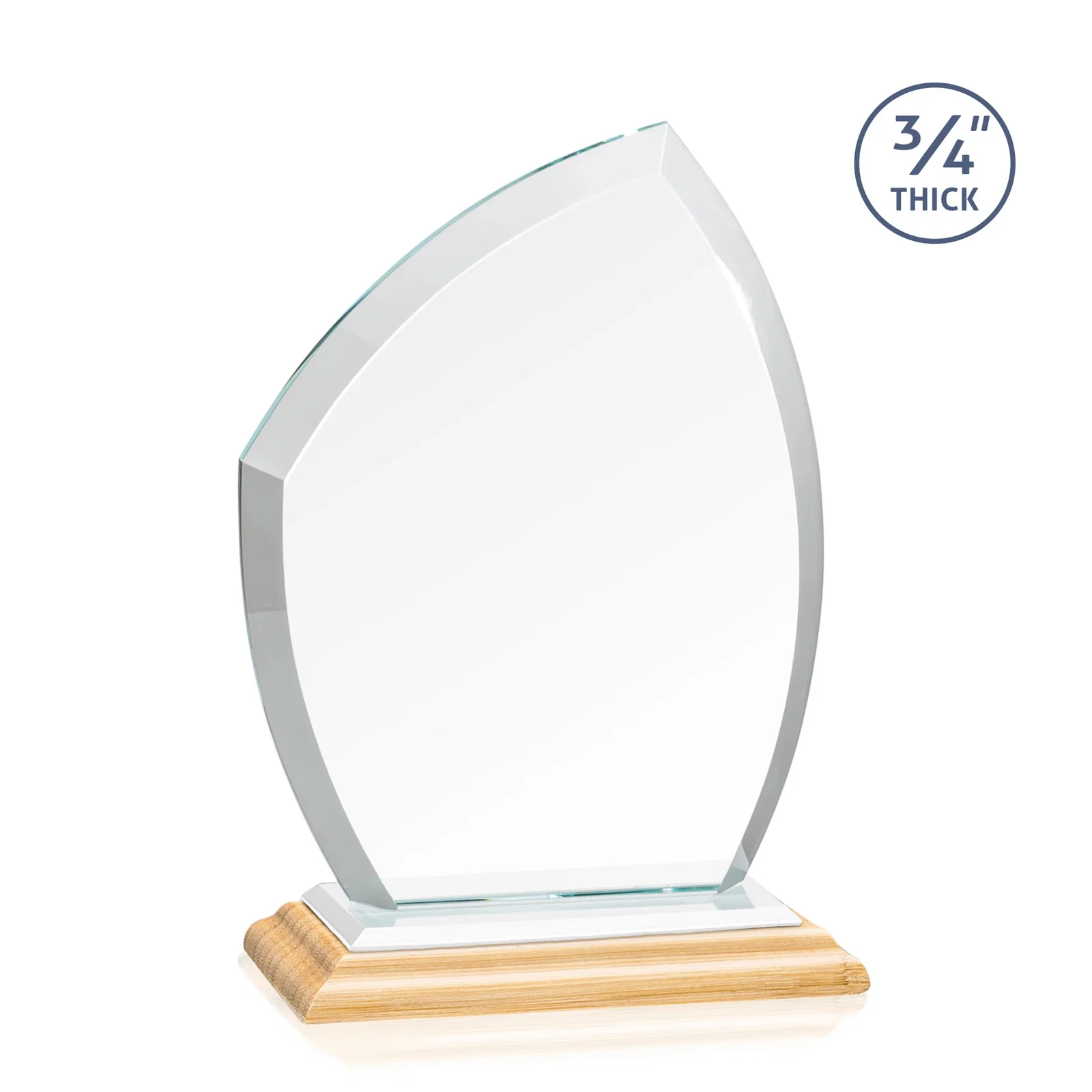 Promotional Starfire Crystal Peak Award on Eight-Color Mitered Base, with your logo for dealer and partner awards