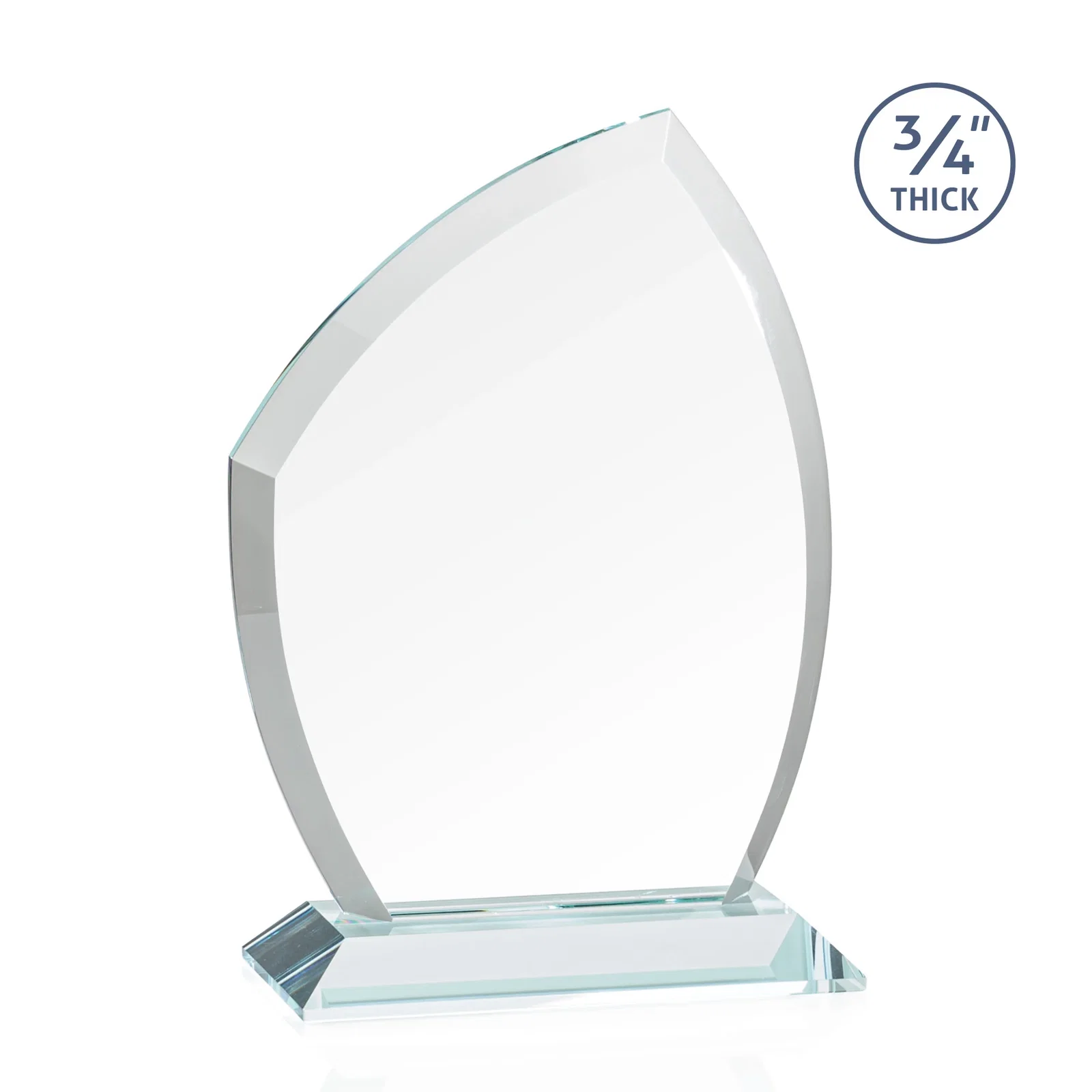 Custom Starfire Crystal Peak Award on Eight-Color Mitered Base, with your logo for team milestone celebrations