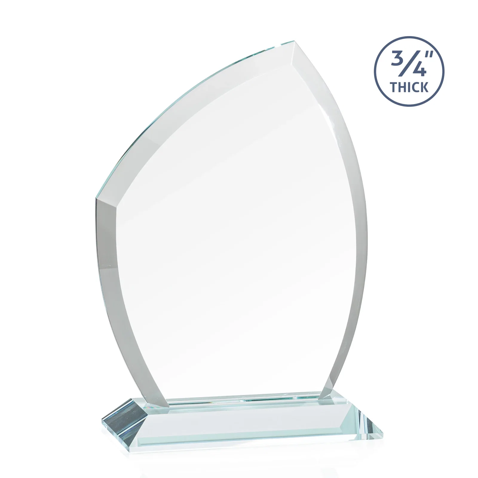 Custom Starfire Crystal Peak Award on Eight-Color Mitered Base, with your logo for donor appreciation