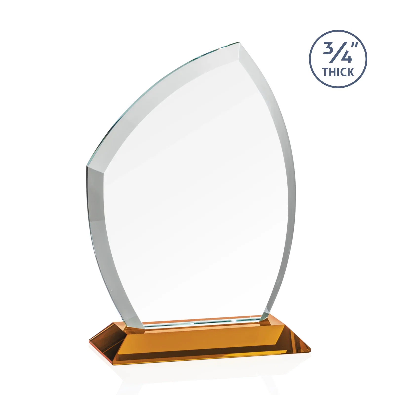 Custom Starfire Crystal Peak Award on Eight-Color Mitered Base, with your logo for graduation ceremonies