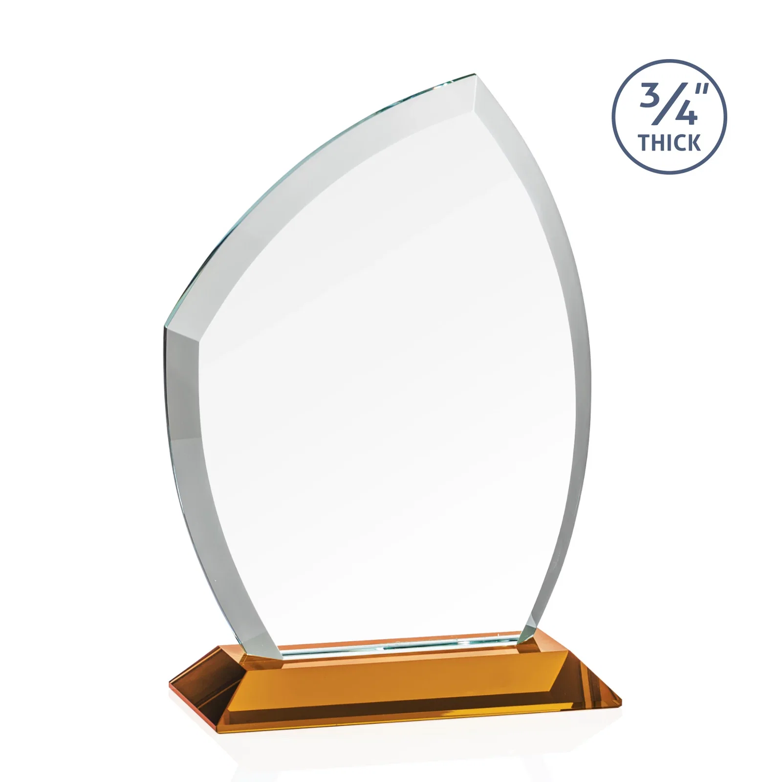 Custom Starfire Crystal Peak Award on Eight-Color Mitered Base, with your logo for safety achievement programs