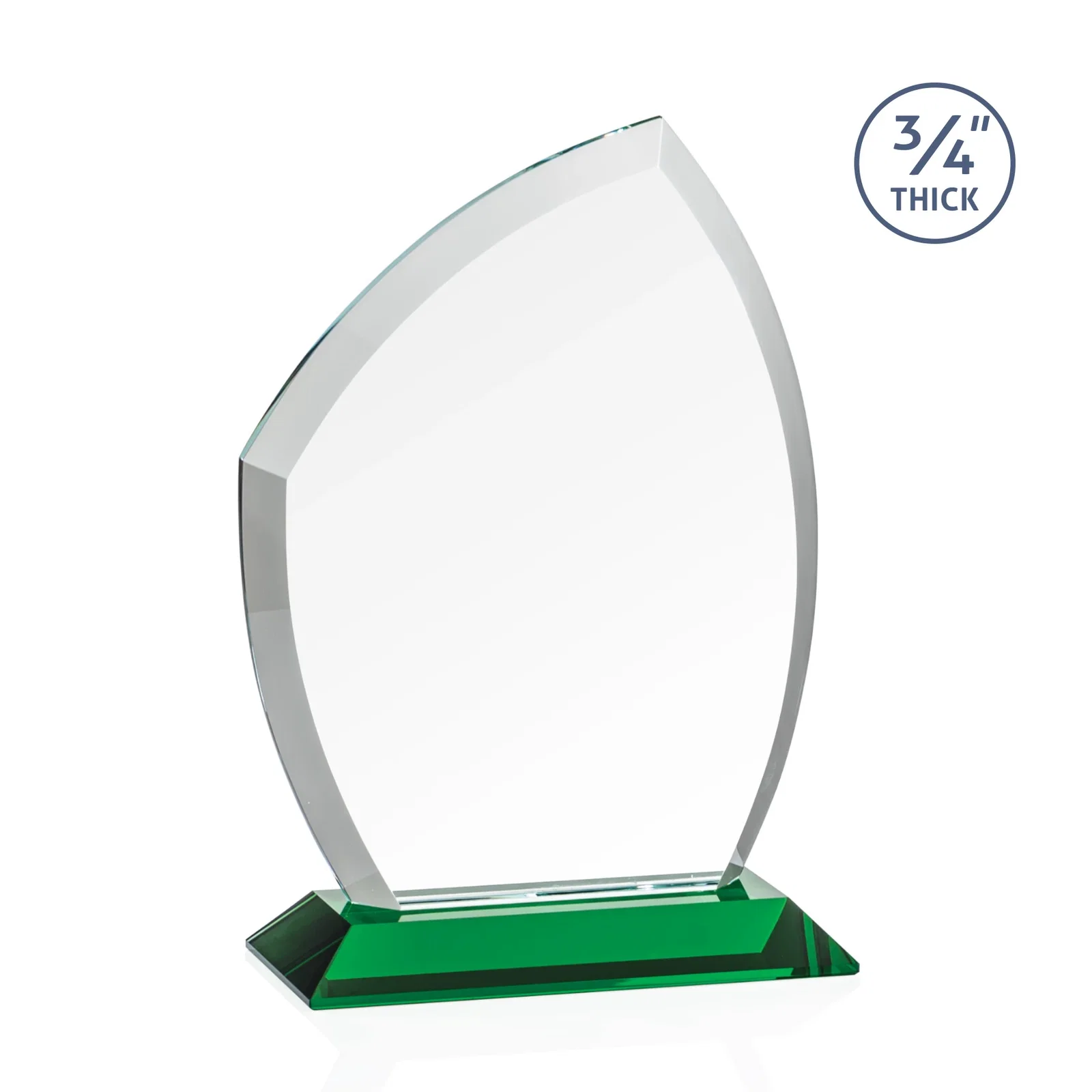 Custom Starfire Crystal Peak Award on Eight-Color Mitered Base, with your logo for dealer and partner awards