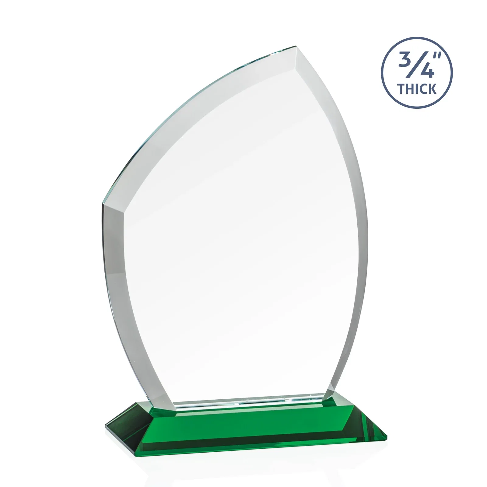 Custom Starfire Crystal Peak Award on Eight-Color Mitered Base, with your logo for company anniversary events