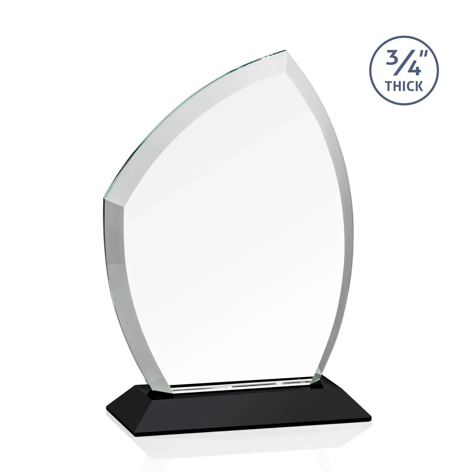 Personalized Starfire Crystal Peak Award on Eight-Color Mitered Base, with your logo for corporate award ceremonies