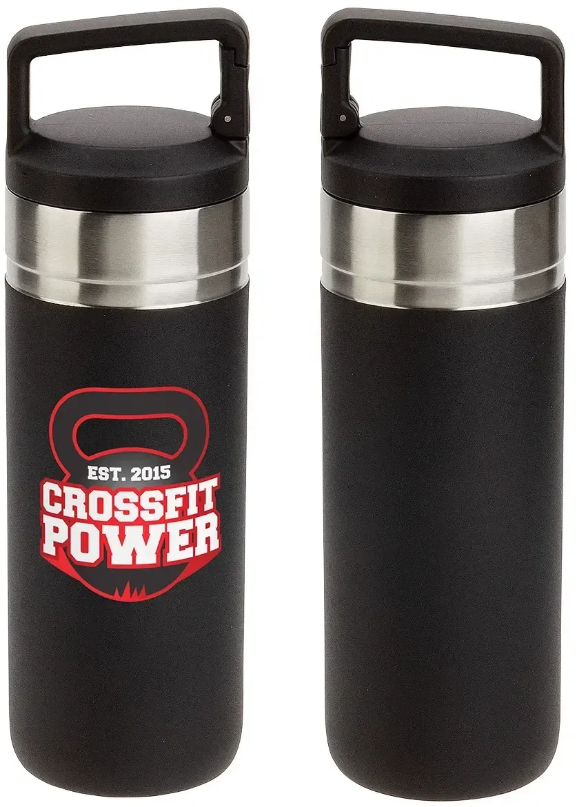 Dante 20 oz insulated bottle, custom logo imprint area detail