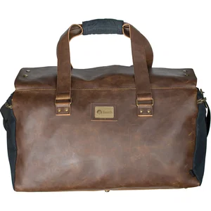 Cotton Canvas Duffel Bag, 35L Capacity, Vegan Leather Straps