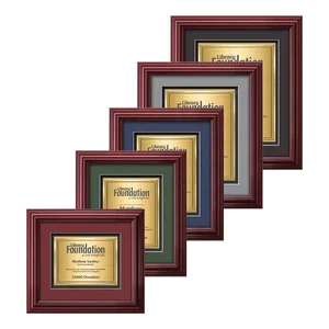 TexEtch Panel Award In Mahogany Frame With Burgundy Double Matte