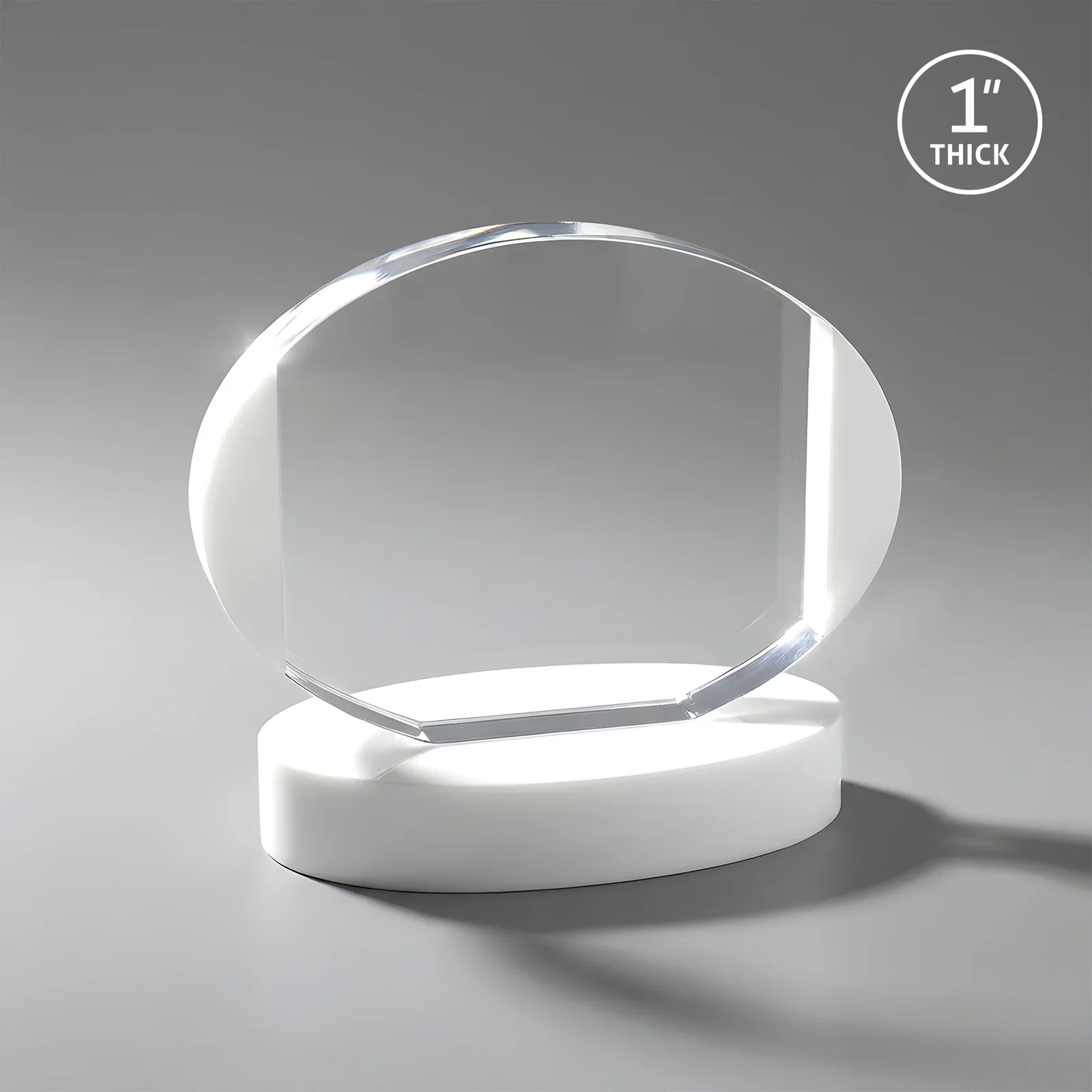 Custom Optical Crystal Oval Award with White Crystal Edging, awards for dealer and partner awards