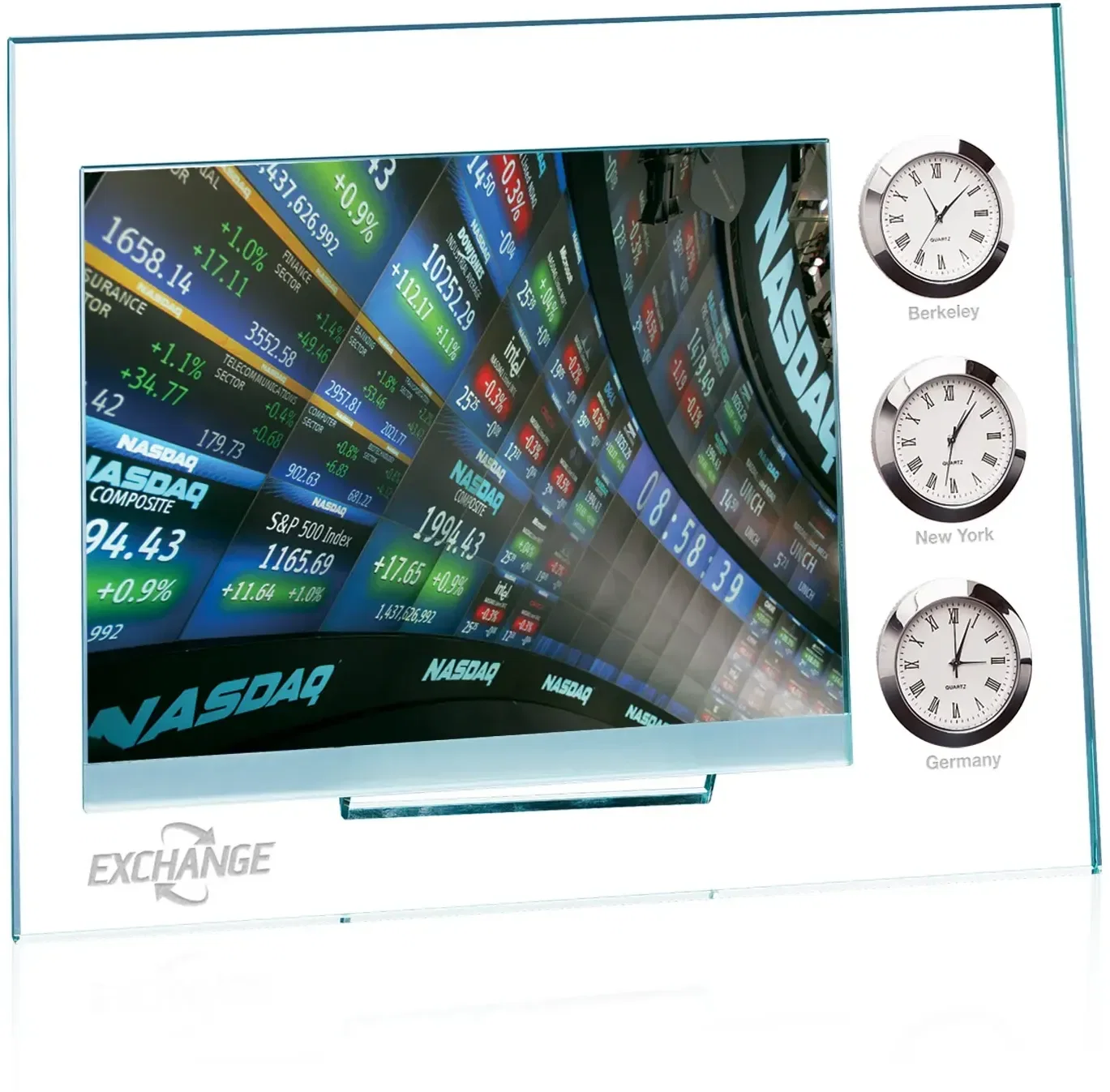 Dateline Clock/Frame - Jade/Chrome