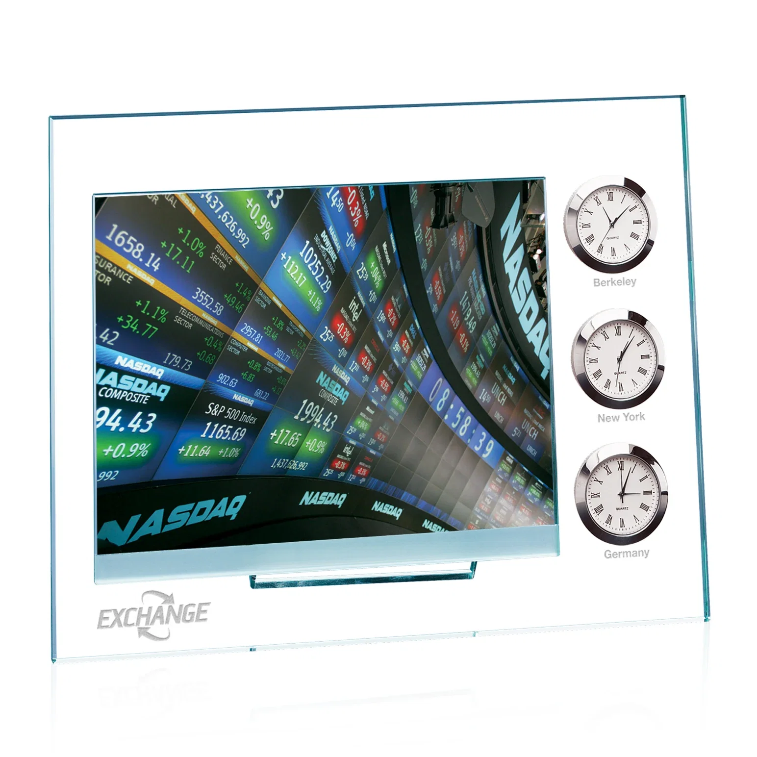 Dateline Clock/Frame - Jade/Chrome — view 2