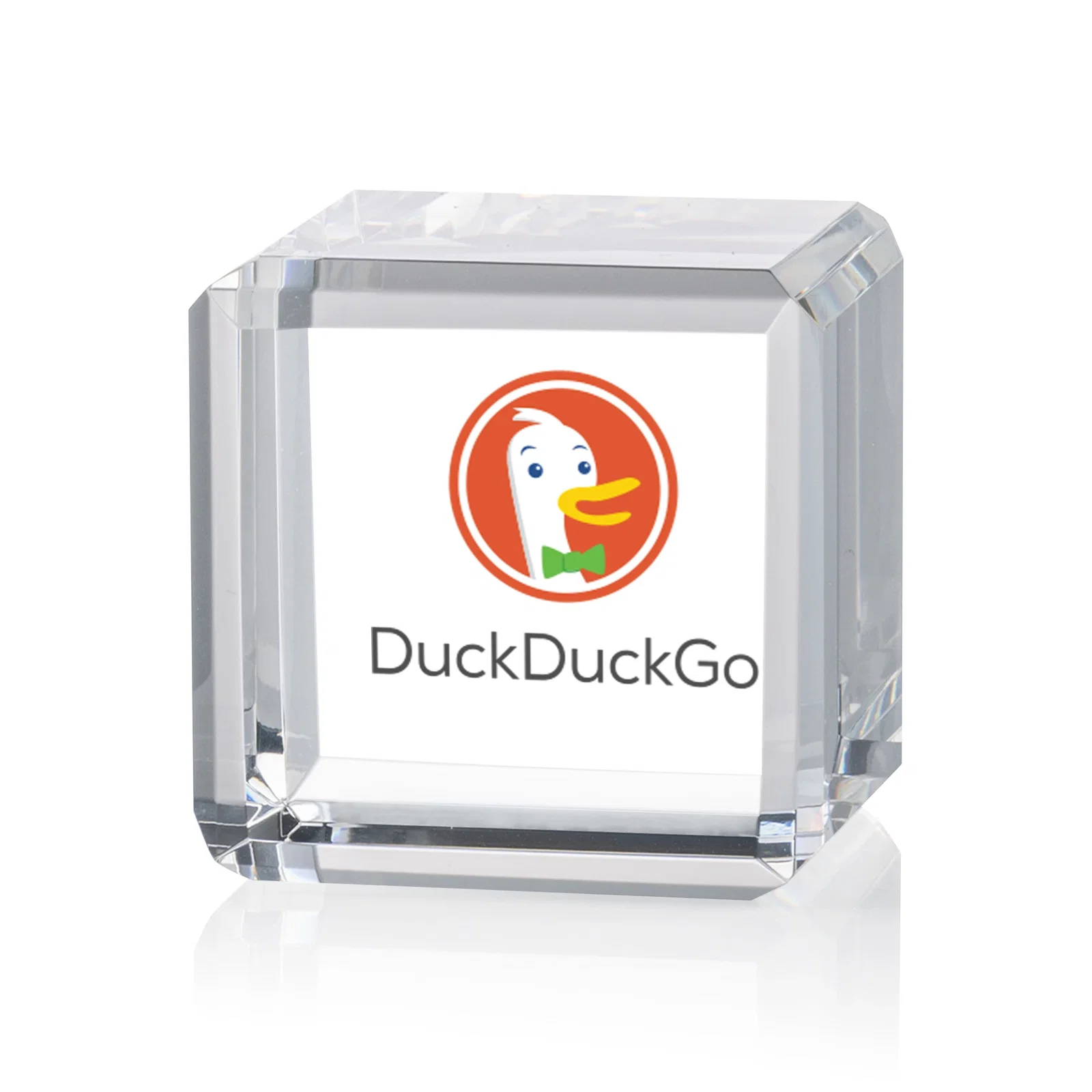 Personalized Double-Beveled Crystal Cube Award, 1.5"-3.125" in 4 Sizes, client appreciation gift for employee recognition