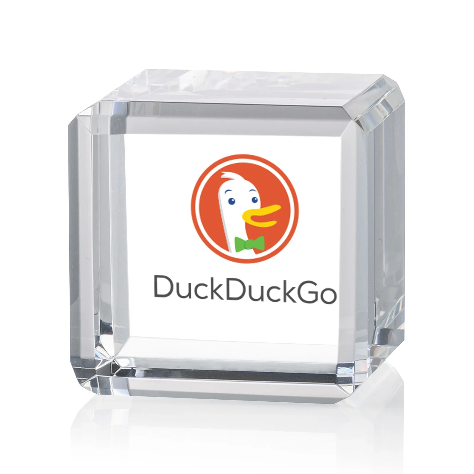 Personalized Double-Beveled Crystal Cube Award, 1.5"-3.125" in 4 Sizes, client appreciation gift for corporate award ceremonies