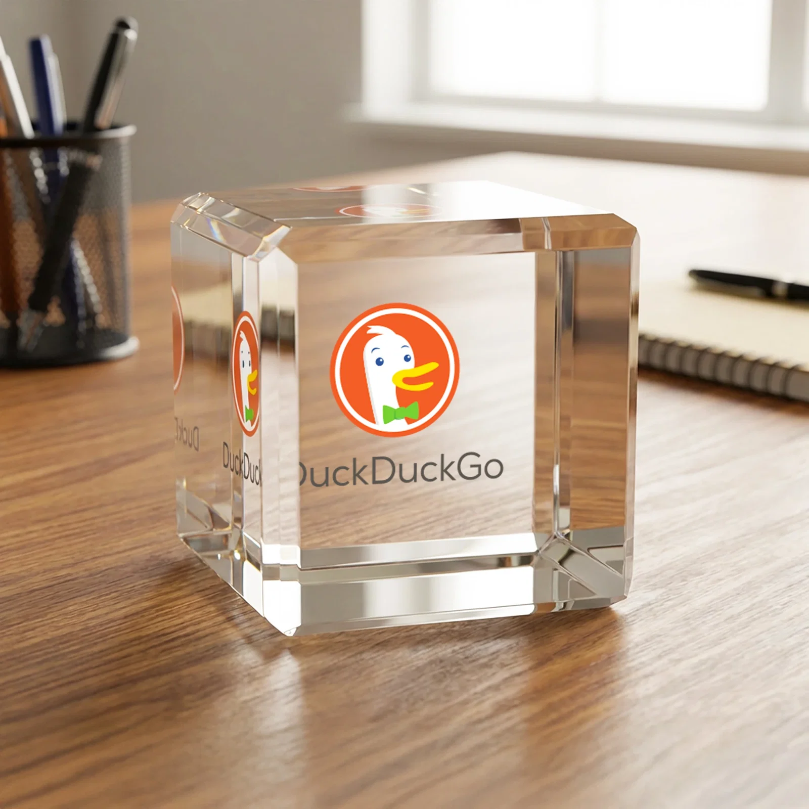 Personalized Double-Beveled Crystal Cube Award, 1.5"-3.125" in 4 Sizes, client appreciation gift for sales achievement awards