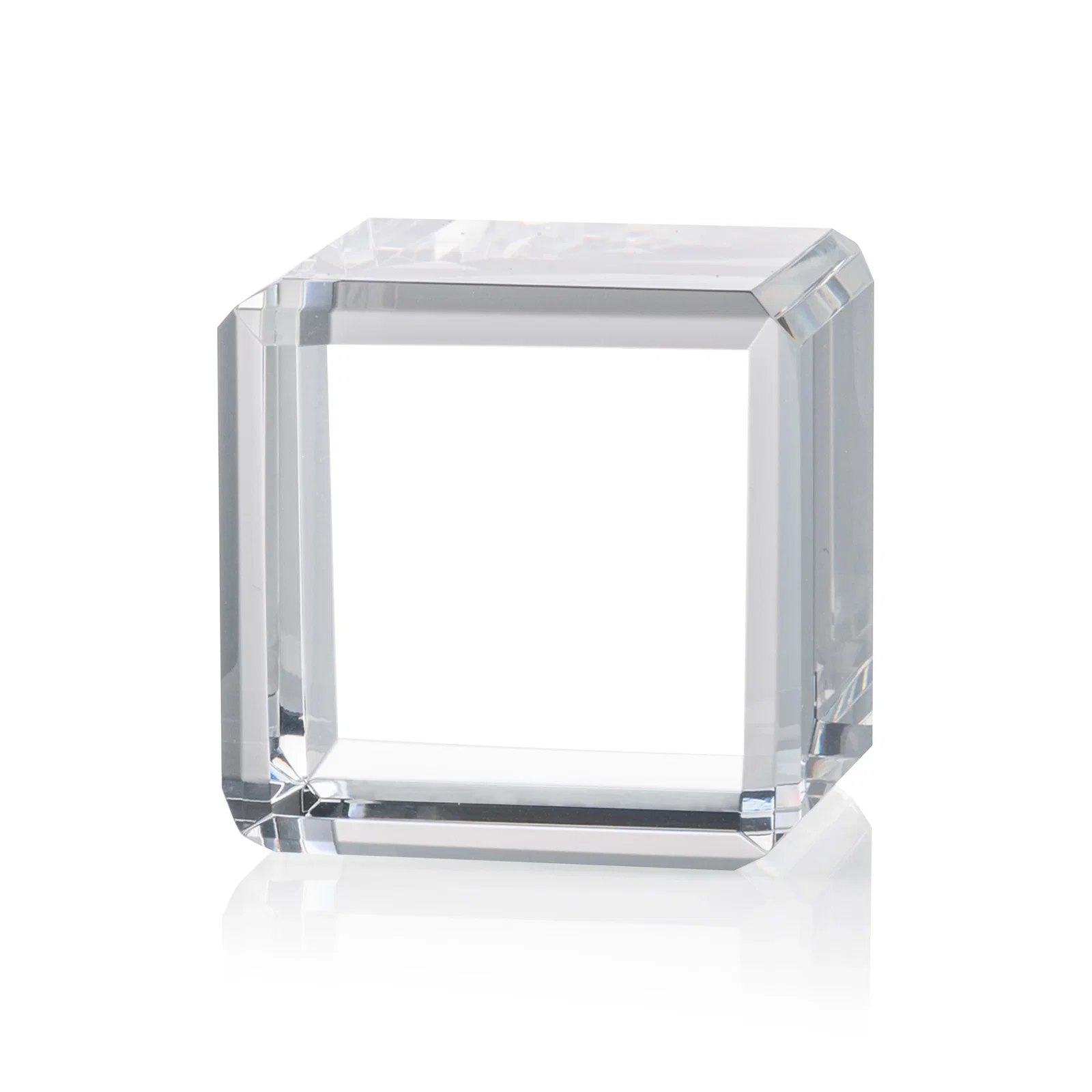 Personalized Double-Beveled Crystal Cube Award, 1.5"-3.125" in 4 Sizes, client appreciation gift for retirement presentations