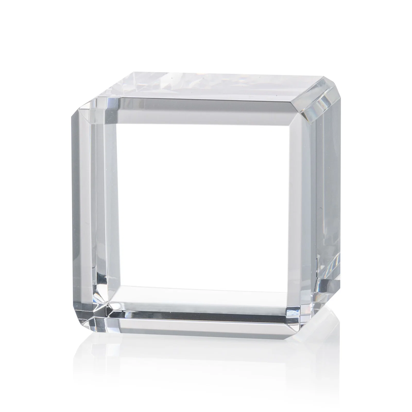 Personalized Double-Beveled Crystal Cube Award, 1.5"-3.125" in 4 Sizes, client appreciation gift for team milestone celebrations