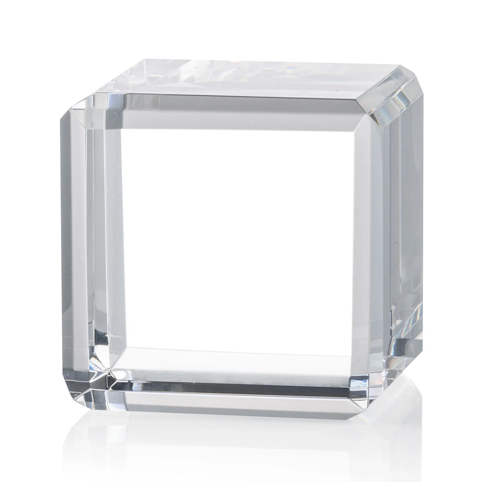 Personalized Double-Beveled Crystal Cube Award, 1.5"-3.125" in 4 Sizes, client appreciation gift for graduation ceremonies