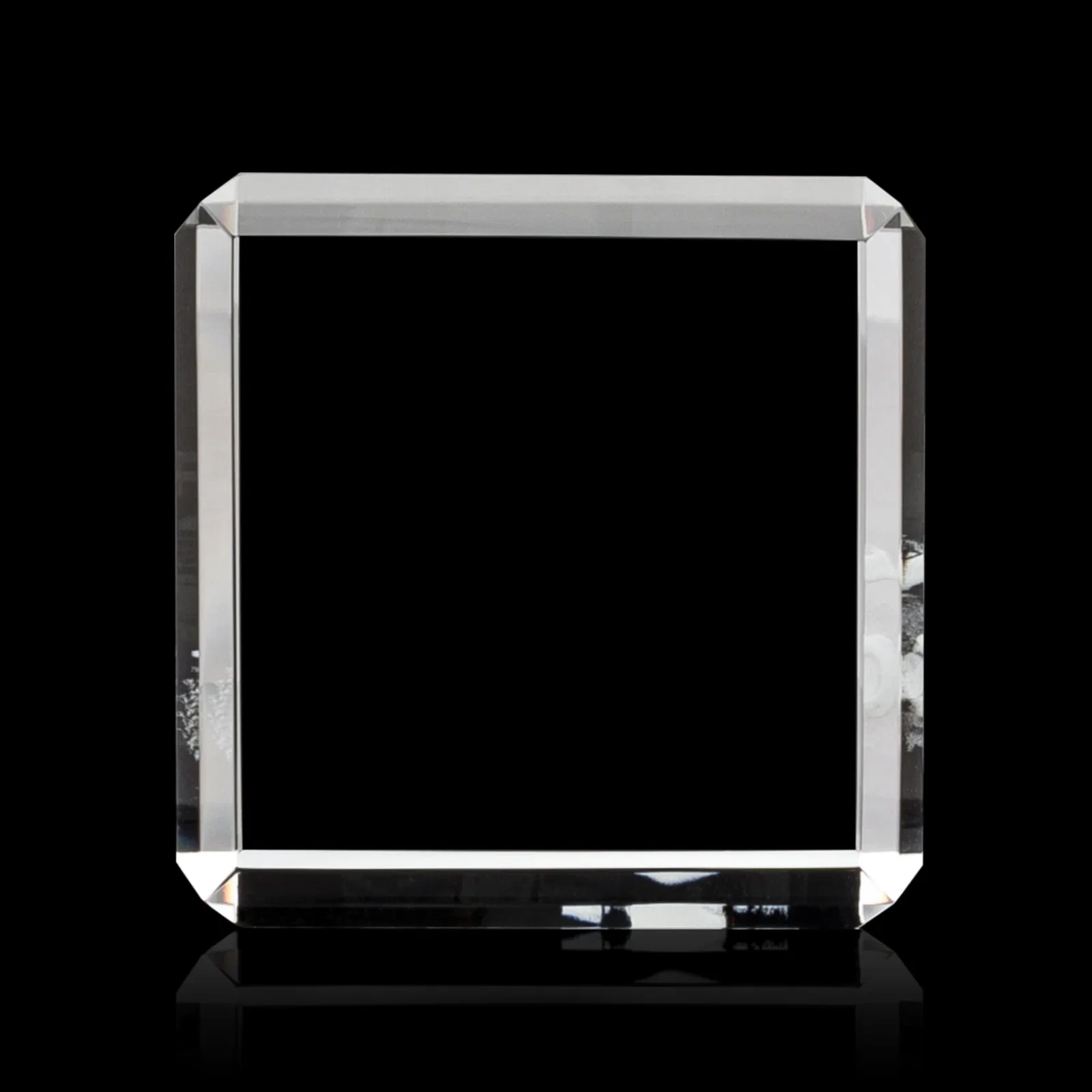 Personalized Double-Beveled Crystal Cube Award, 1.5"-3.125" in 4 Sizes, client appreciation gift for safety achievement programs